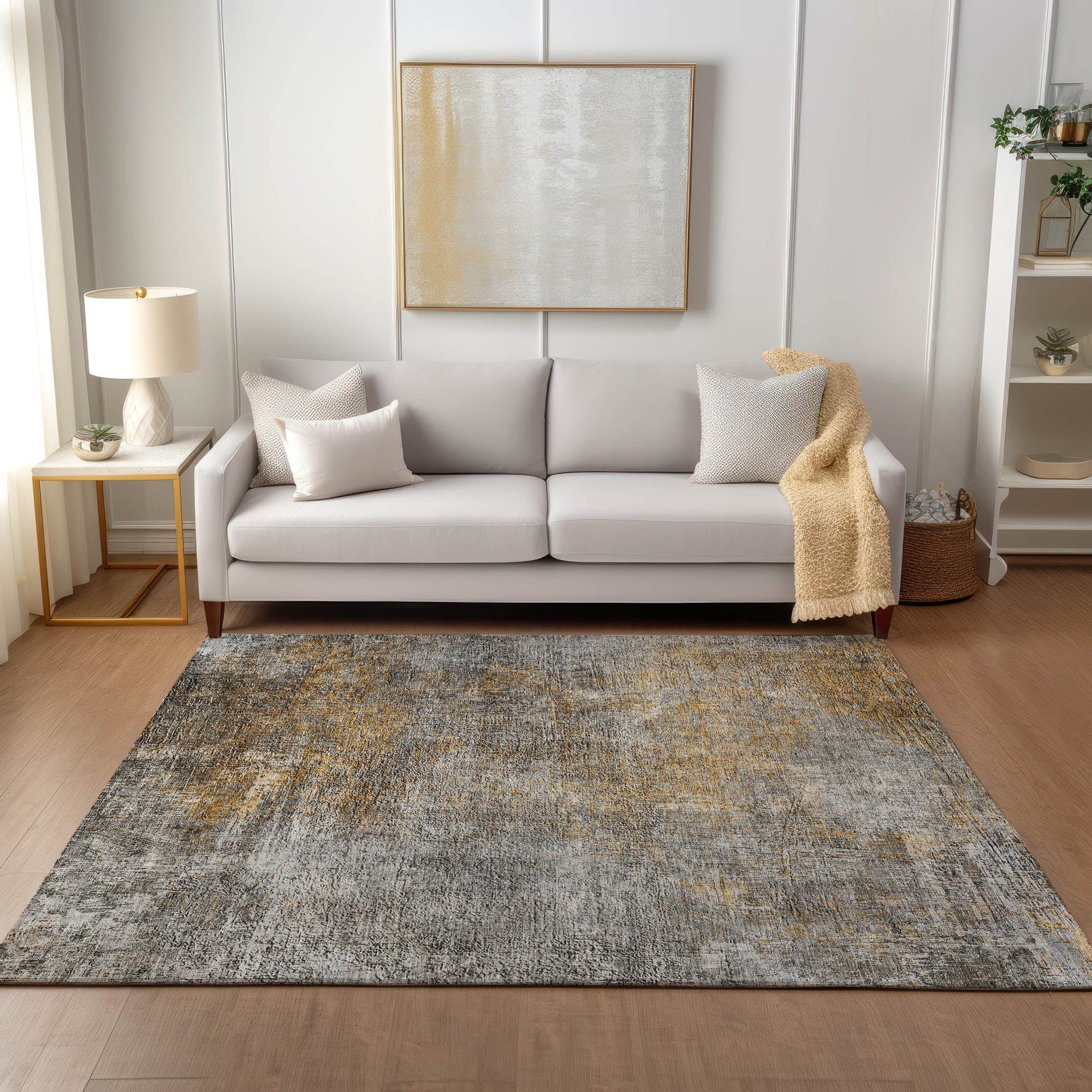 Addison Rugs Faded Rhythm Grey Washable Indoor-Outdoor Rug
