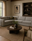 LOOMLAN Custom Upholstery Field Loose Seat Fabric & Leather Modular Sofa