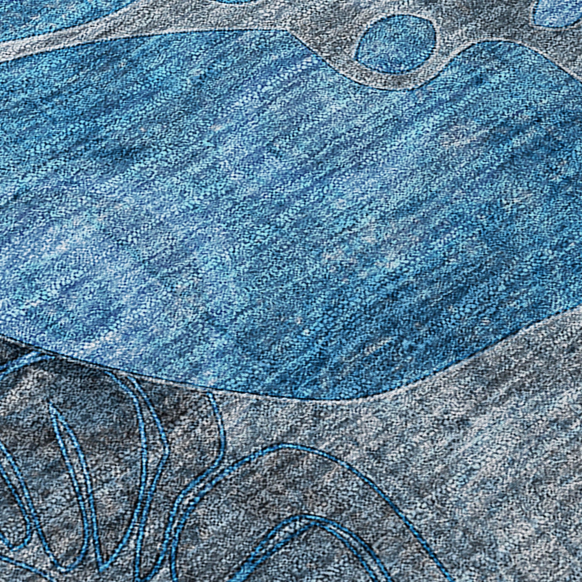 Addison Rugs Floral Blue Washable Indoor-Outdoor Rug