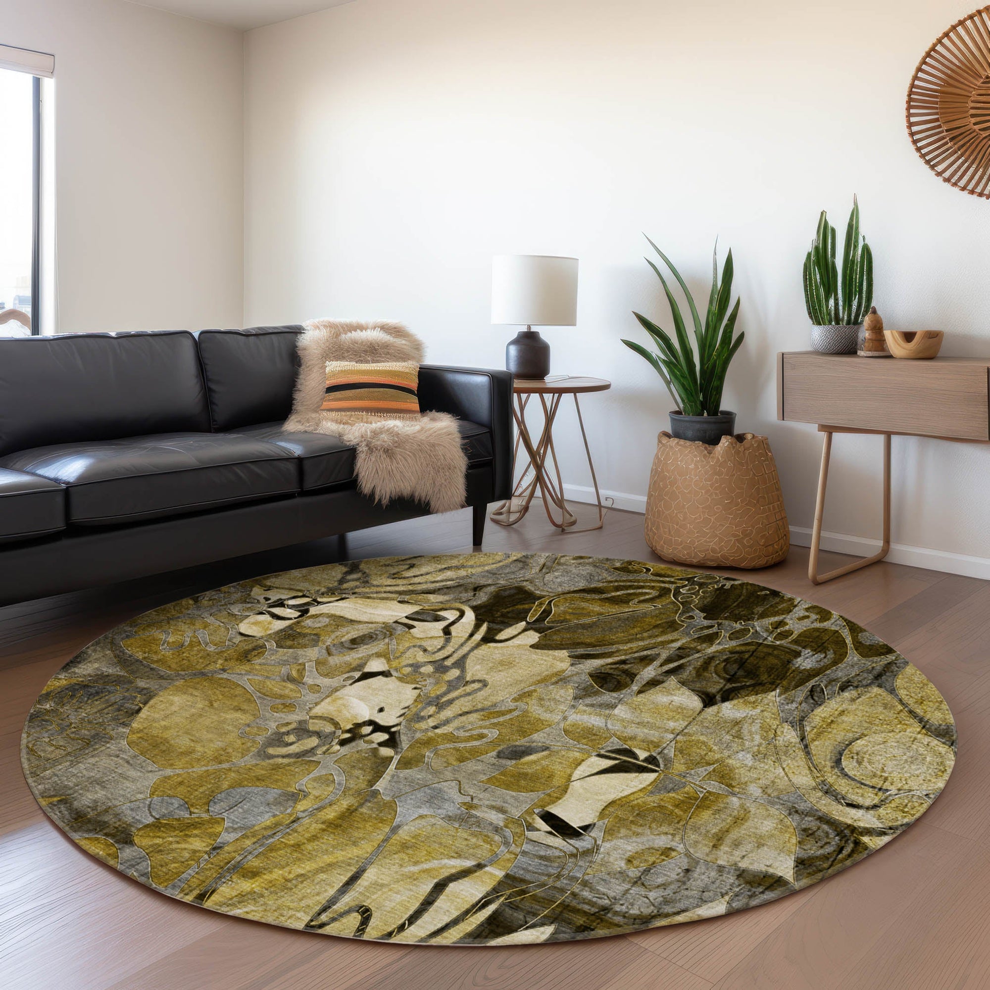 Addison Rugs Floral Brown Washable Indoor-Outdoor Rug
