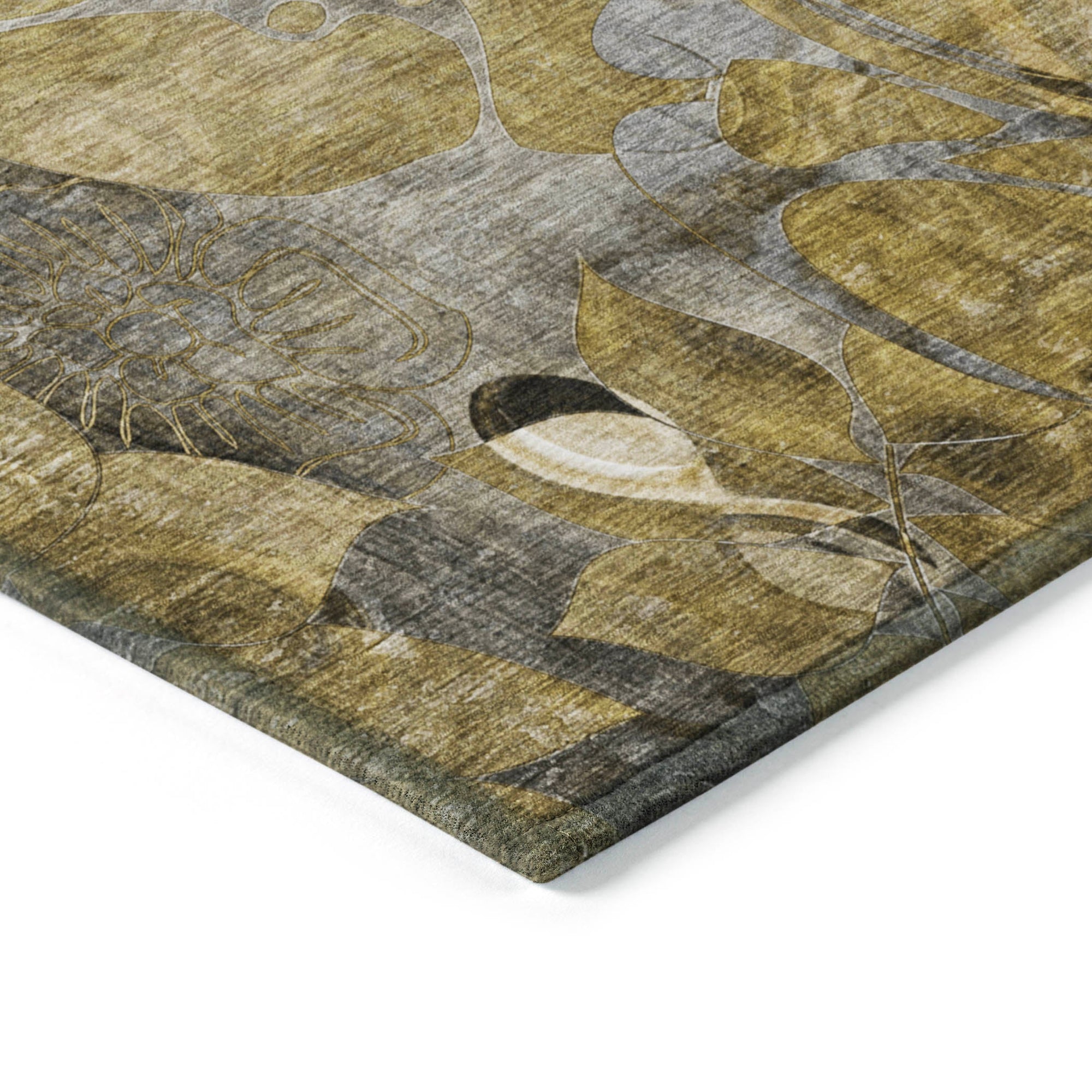 Addison Rugs Floral Brown Washable Indoor-Outdoor Rug