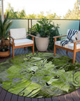 Addison Rugs Floral Green Washable Indoor-Outdoor Rug