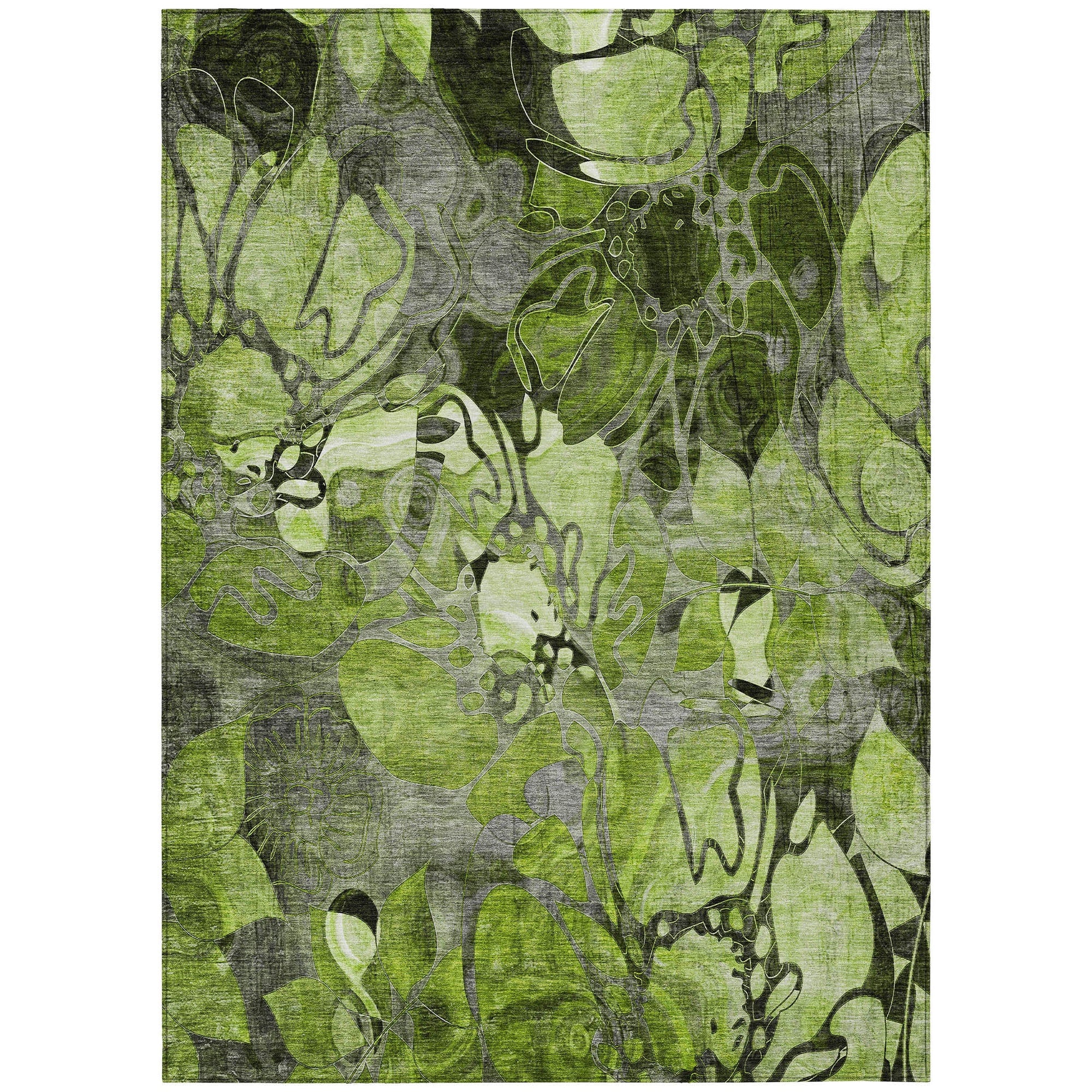 Addison Rugs Floral Green Washable Indoor-Outdoor Rug