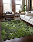Addison Rugs Floral Green Washable Indoor-Outdoor Rug