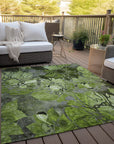 Addison Rugs Floral Green Washable Indoor-Outdoor Rug