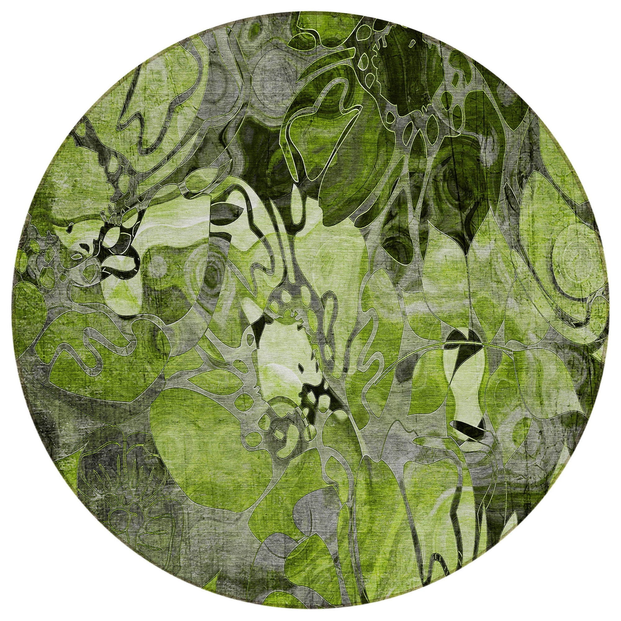 Addison Rugs Floral Green Washable Indoor-Outdoor Rug