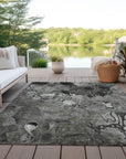 Addison Rugs Floral Grey Washable Indoor-Outdoor Rug