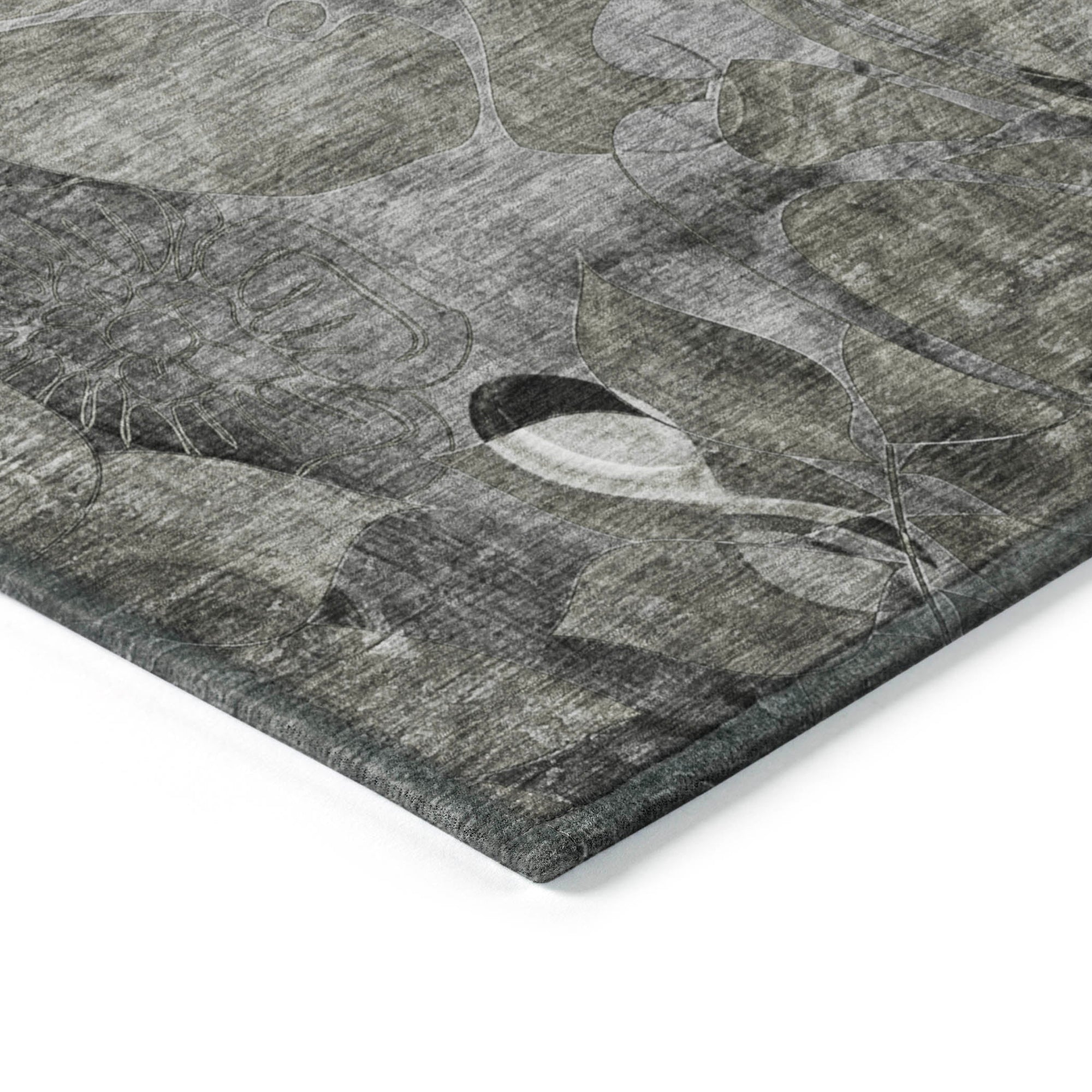 Addison Rugs Floral Grey Washable Indoor-Outdoor Rug