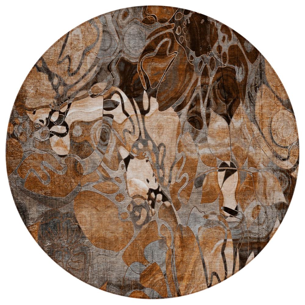 Addison Rugs Floral Orange Washable Indoor-Outdoor Rug
