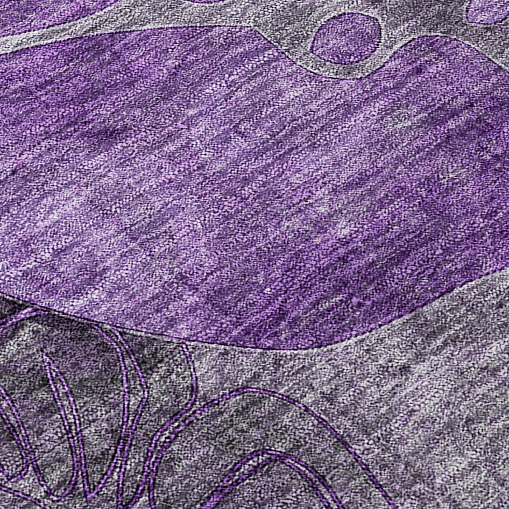 Addison Rugs Floral Purple Washable Indoor-Outdoor Rug