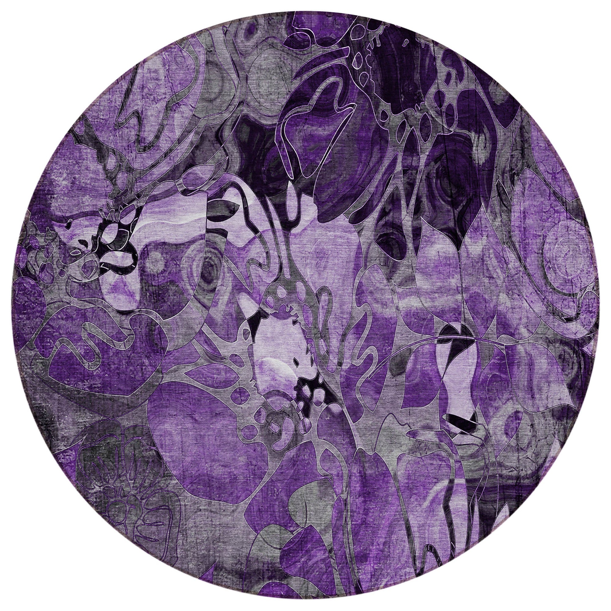 Addison Rugs Floral Purple Washable Indoor-Outdoor Rug