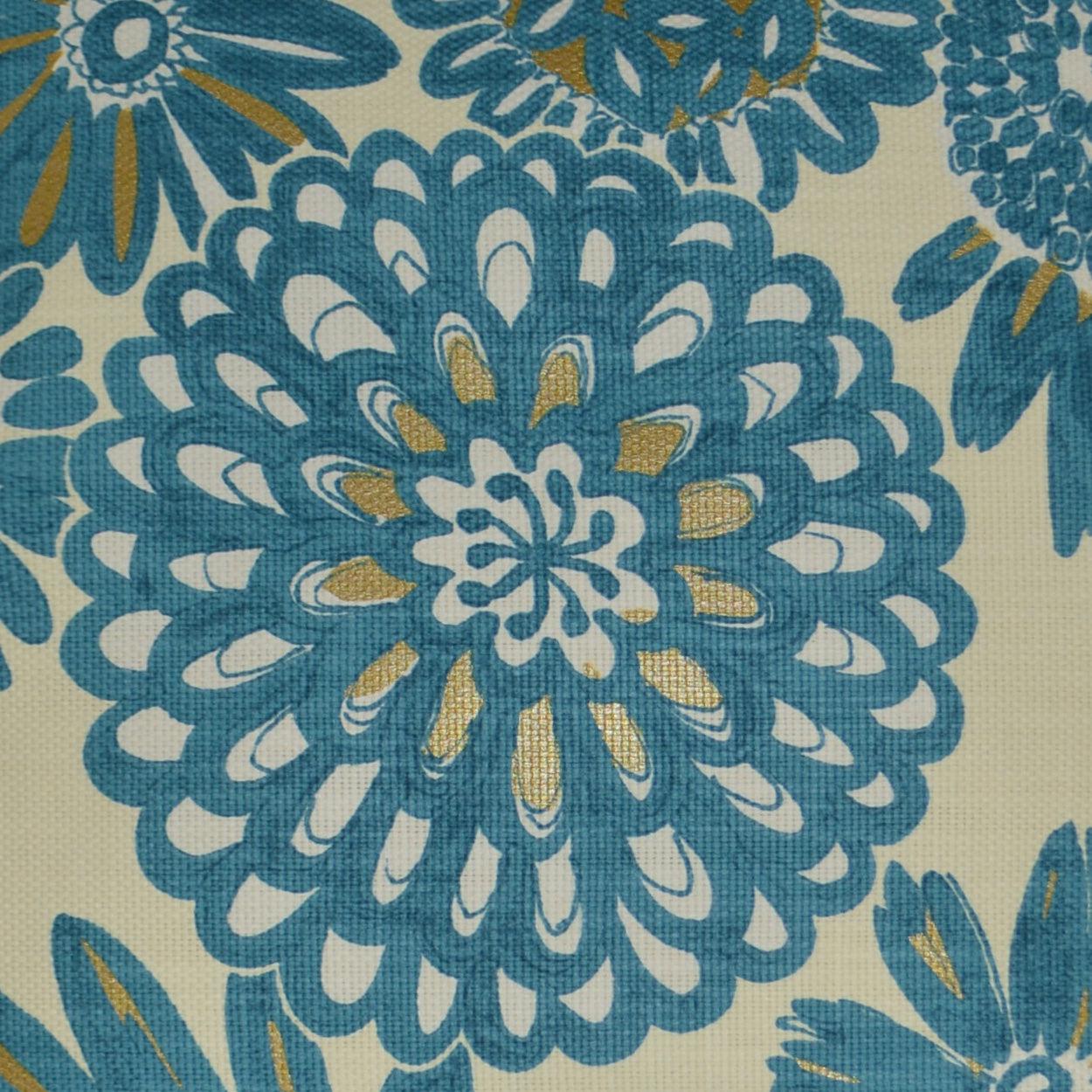 D.V. Kap Flower Pops Peacock Blue Throw Pillow With Insert