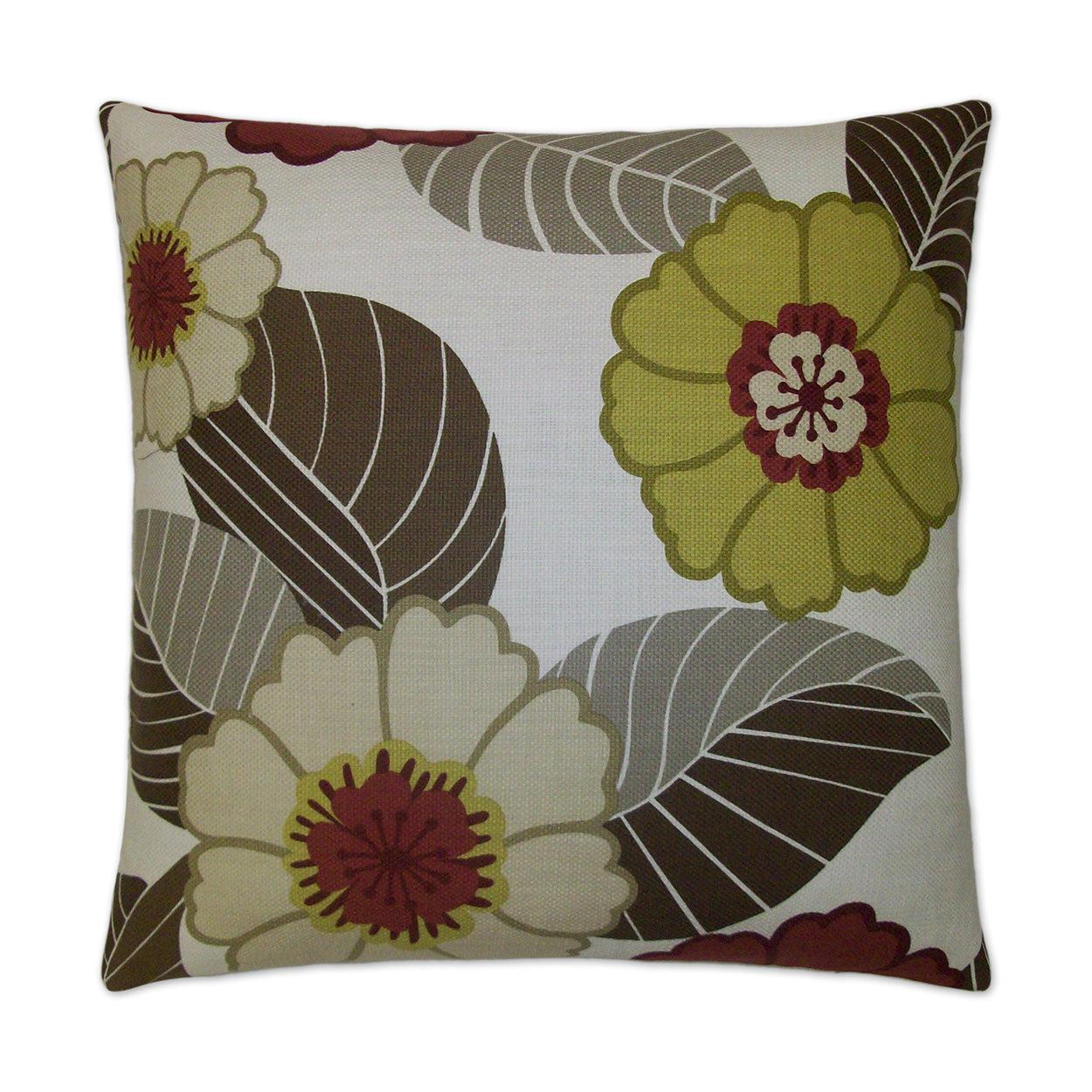 D.V. Kap Flower Power Chartreuse Multi Color Throw Pillow With Insert