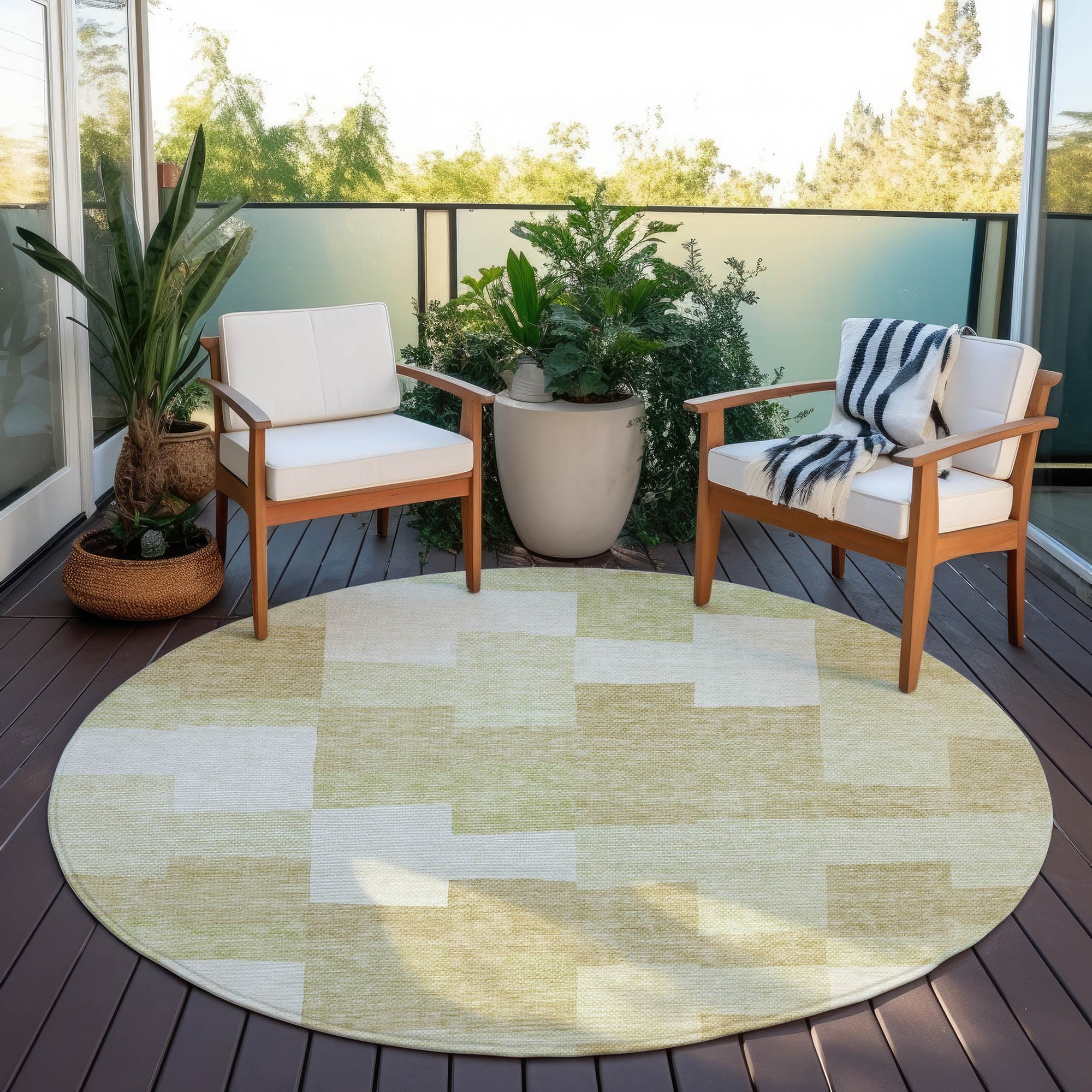 Addison Rugs Flowing Harmony Beige Washable Indoor-Outdoor Rug