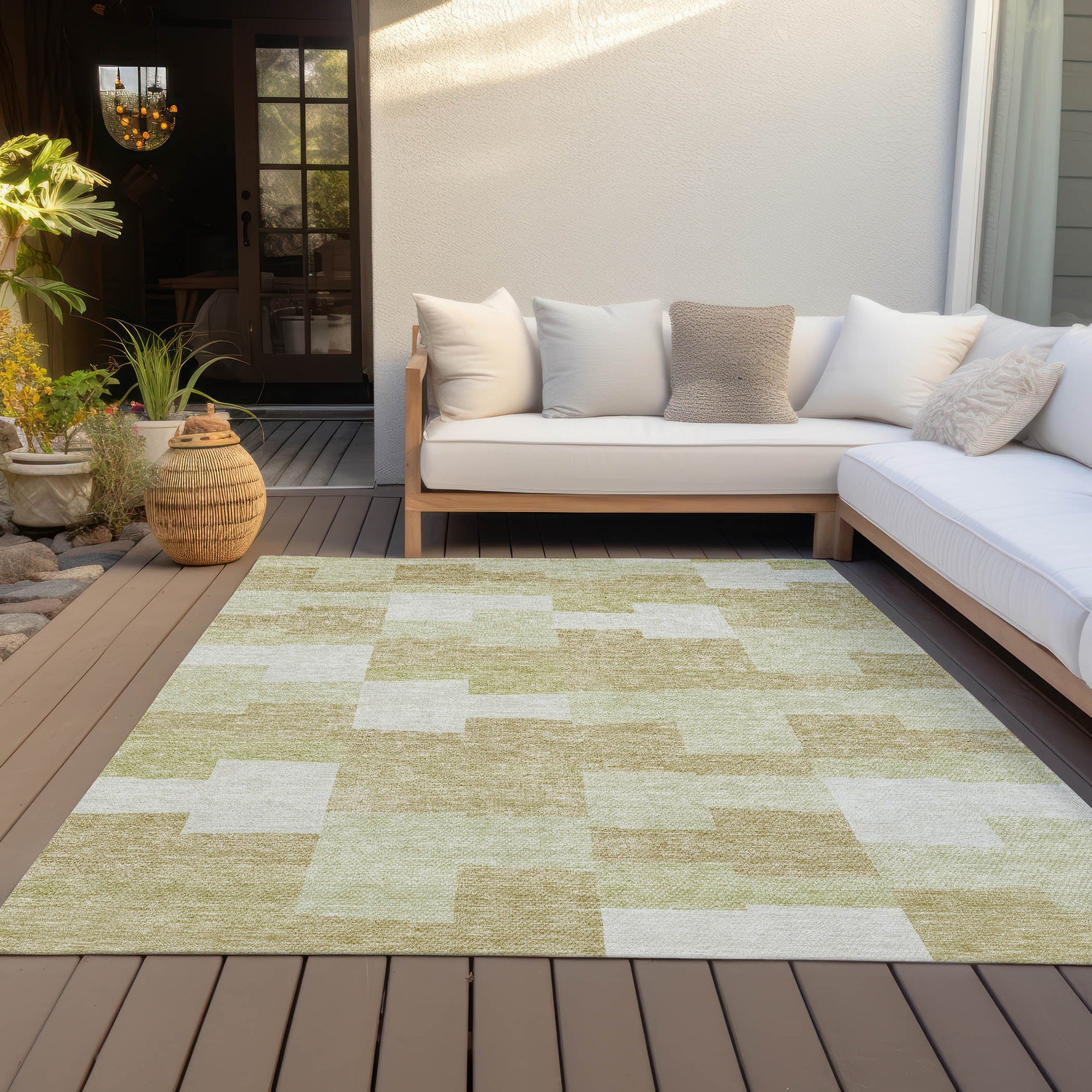 Addison Rugs Flowing Harmony Beige Washable Indoor-Outdoor Rug
