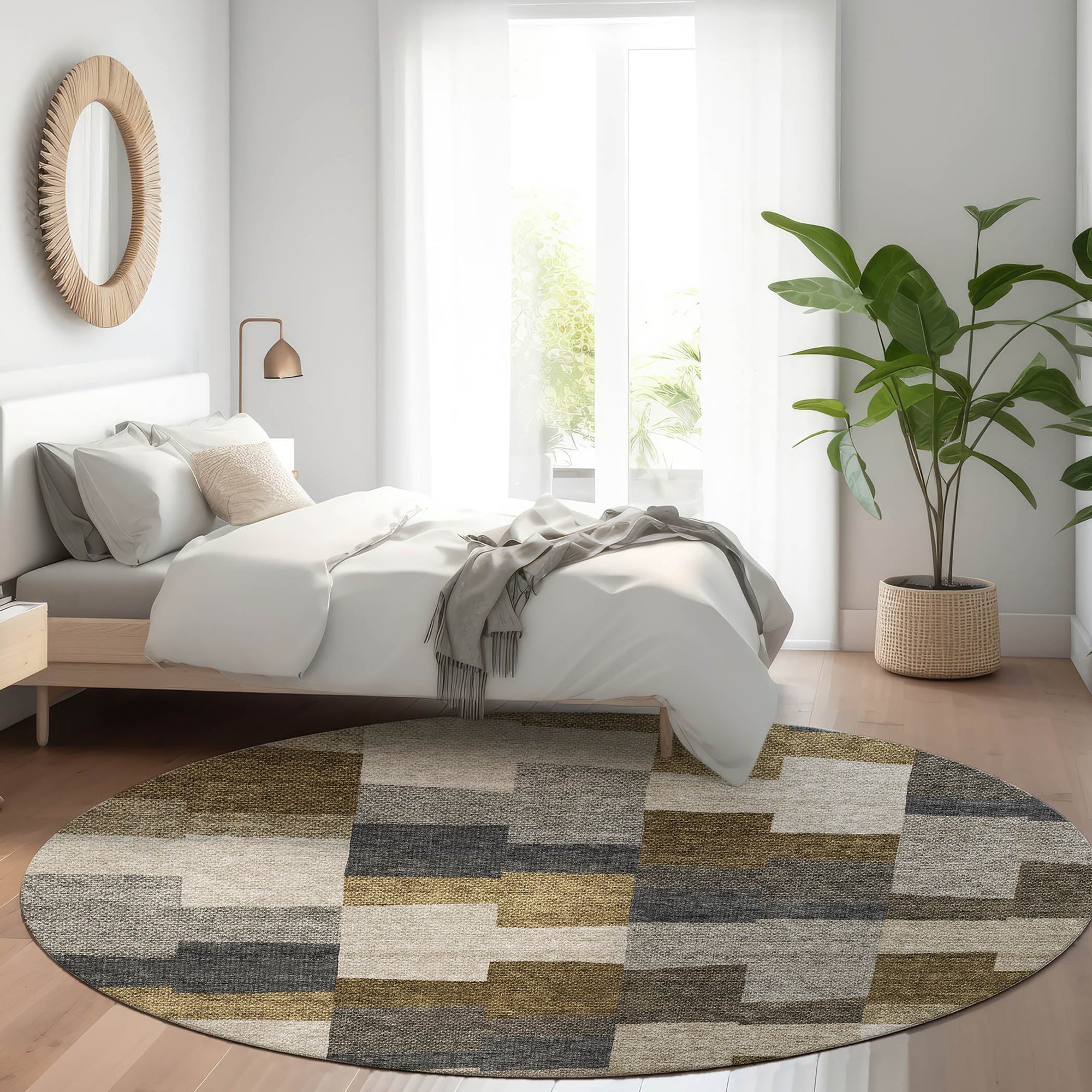 Addison Rugs Flowing Harmony Brown Washable Indoor-Outdoor Rug