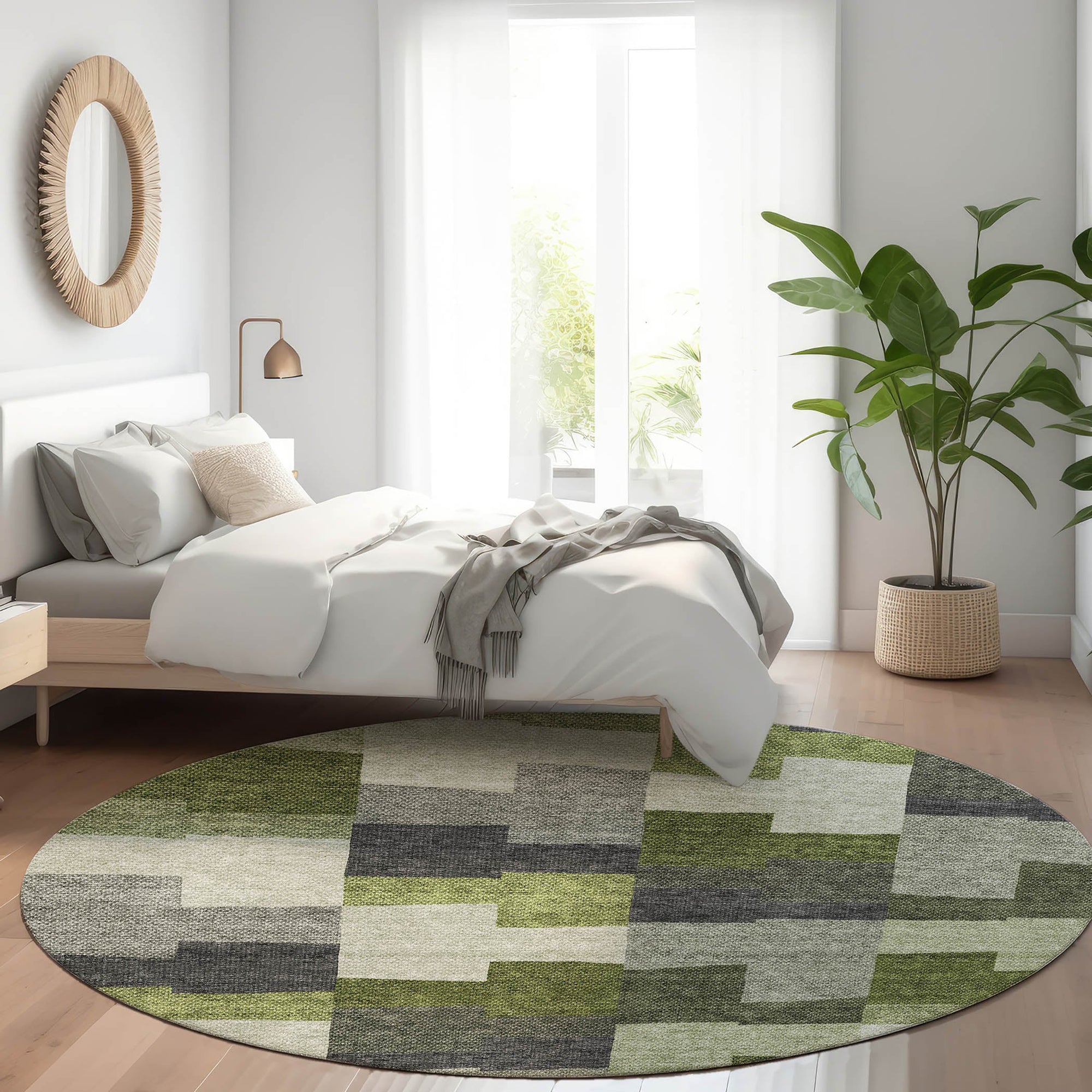 Addison Rugs Flowing Harmony Green Washable Indoor-Outdoor Rug