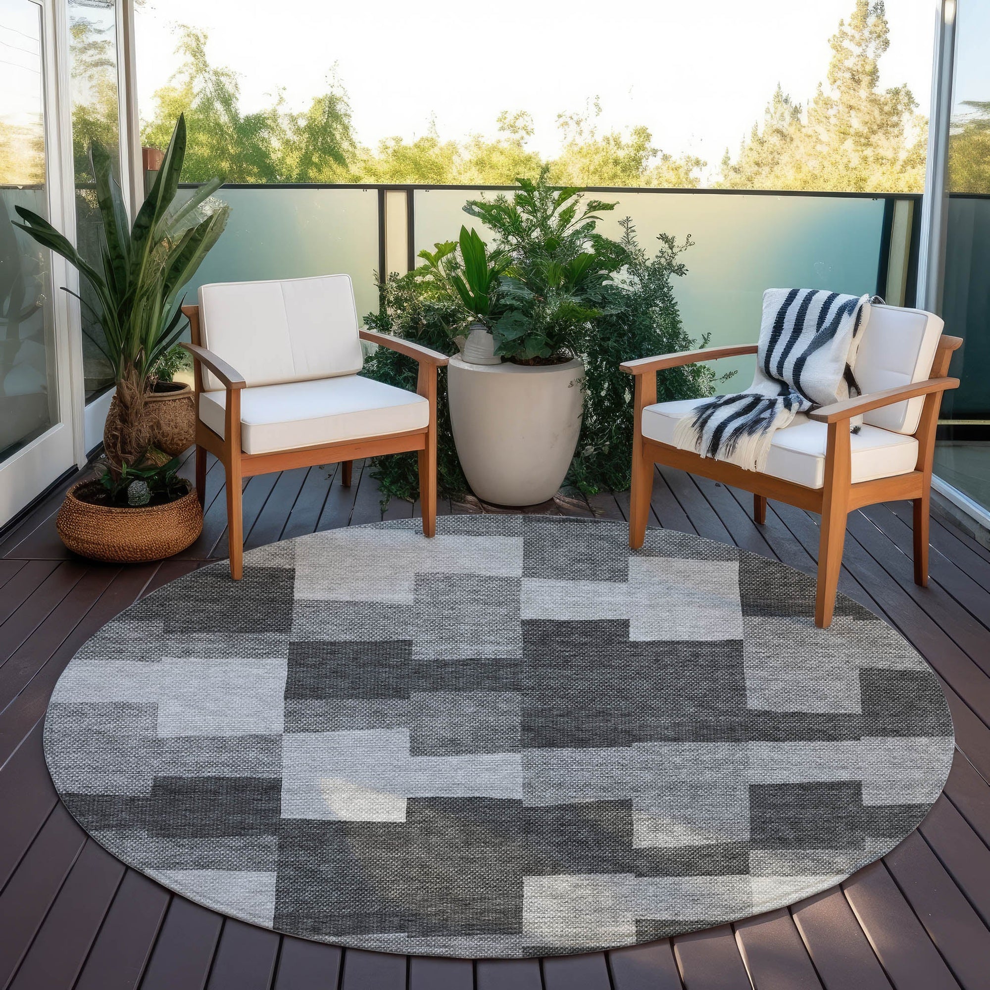 Addison Rugs Flowing Harmony Grey Washable Indoor-Outdoor Rug
