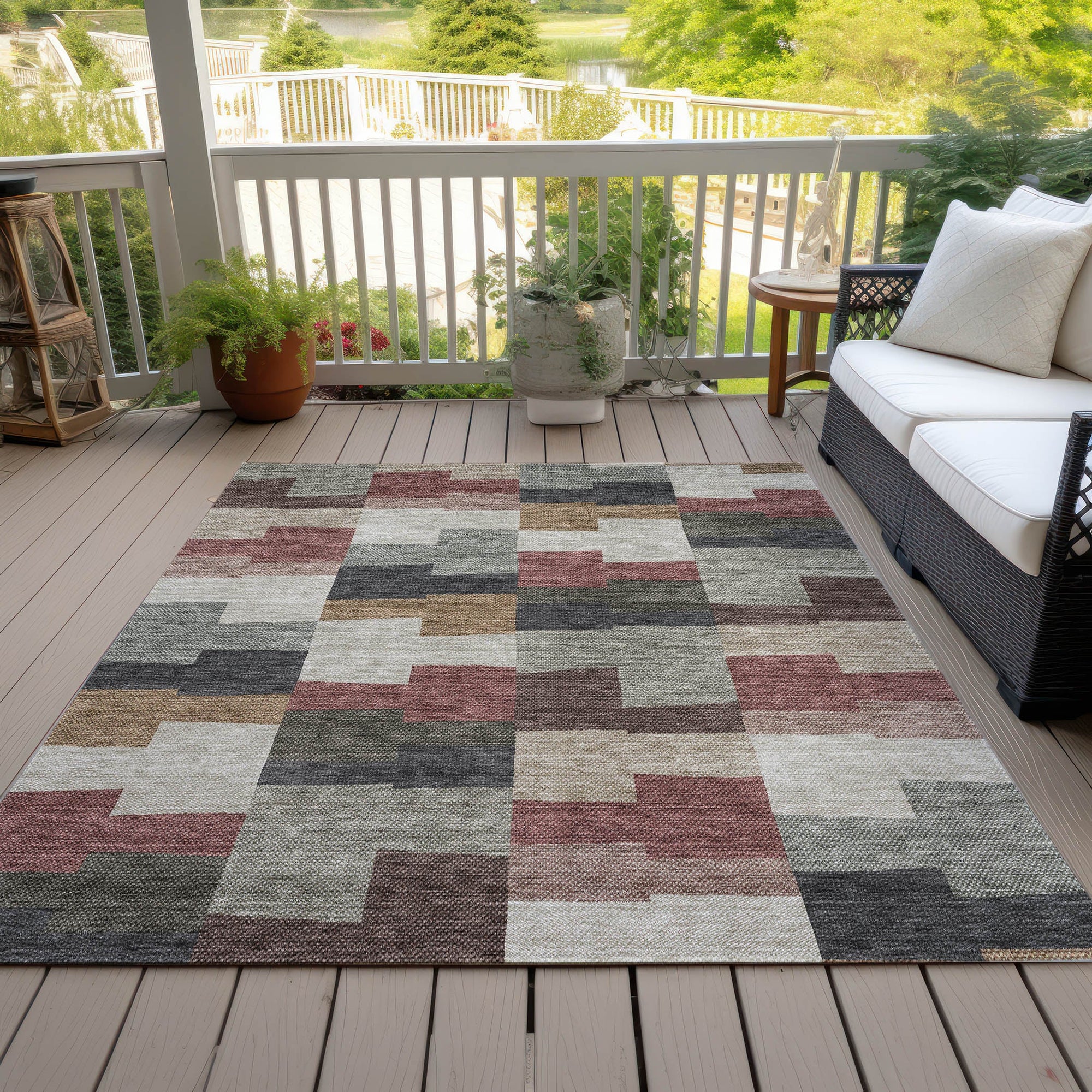 Addison Rugs Flowing Harmony Paprika Washable Indoor-Outdoor Rug