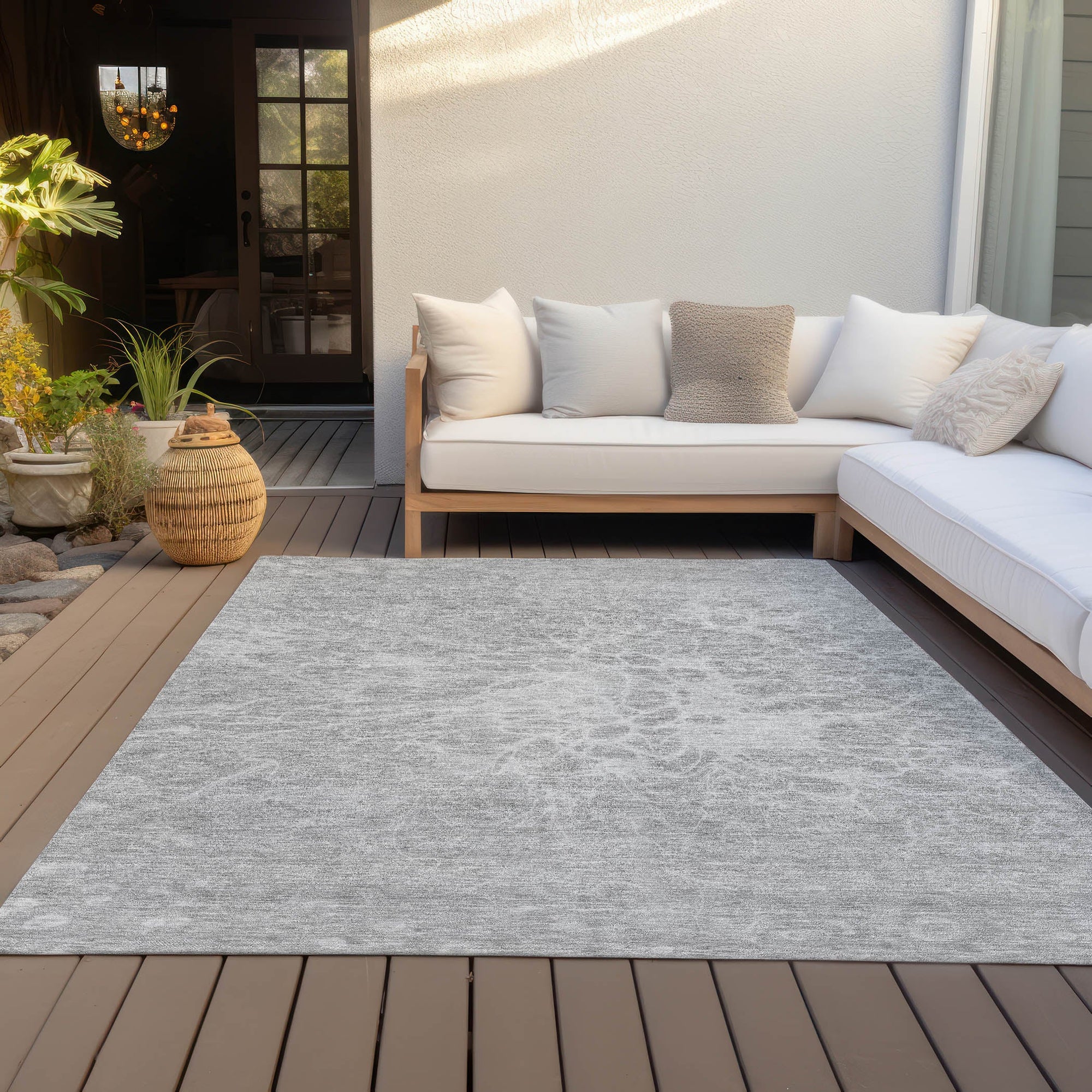 Addison Rugs Fluid Drift Grey Washable Indoor-Outdoor Rug