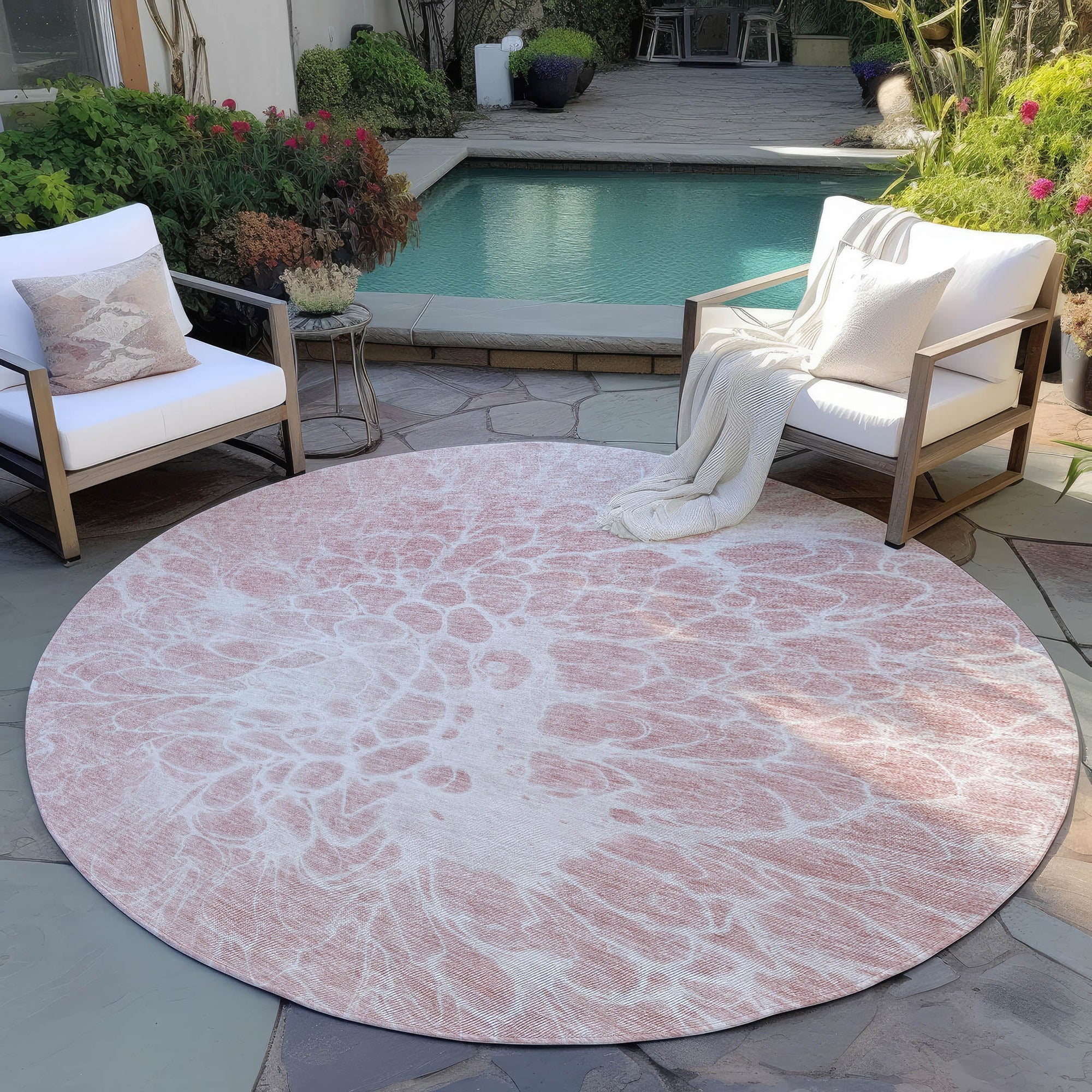 Addison Rugs Fluid Drift Pink Washable Indoor-Outdoor Rug