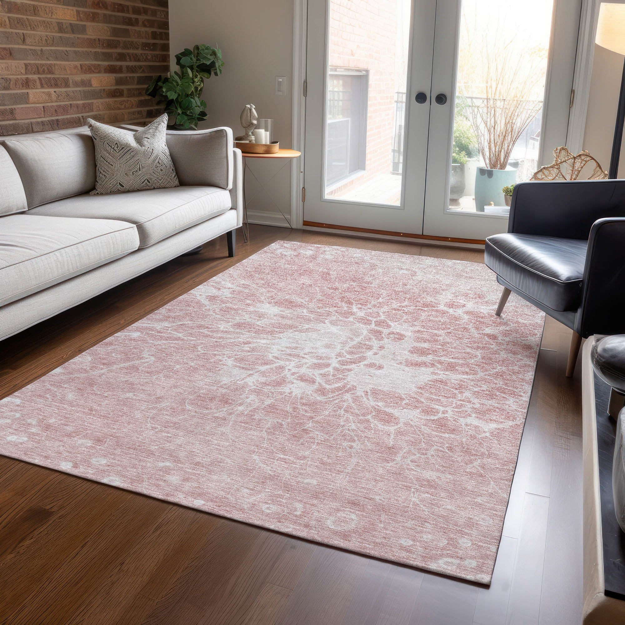 Addison Rugs Fluid Drift Pink Washable Indoor-Outdoor Rug