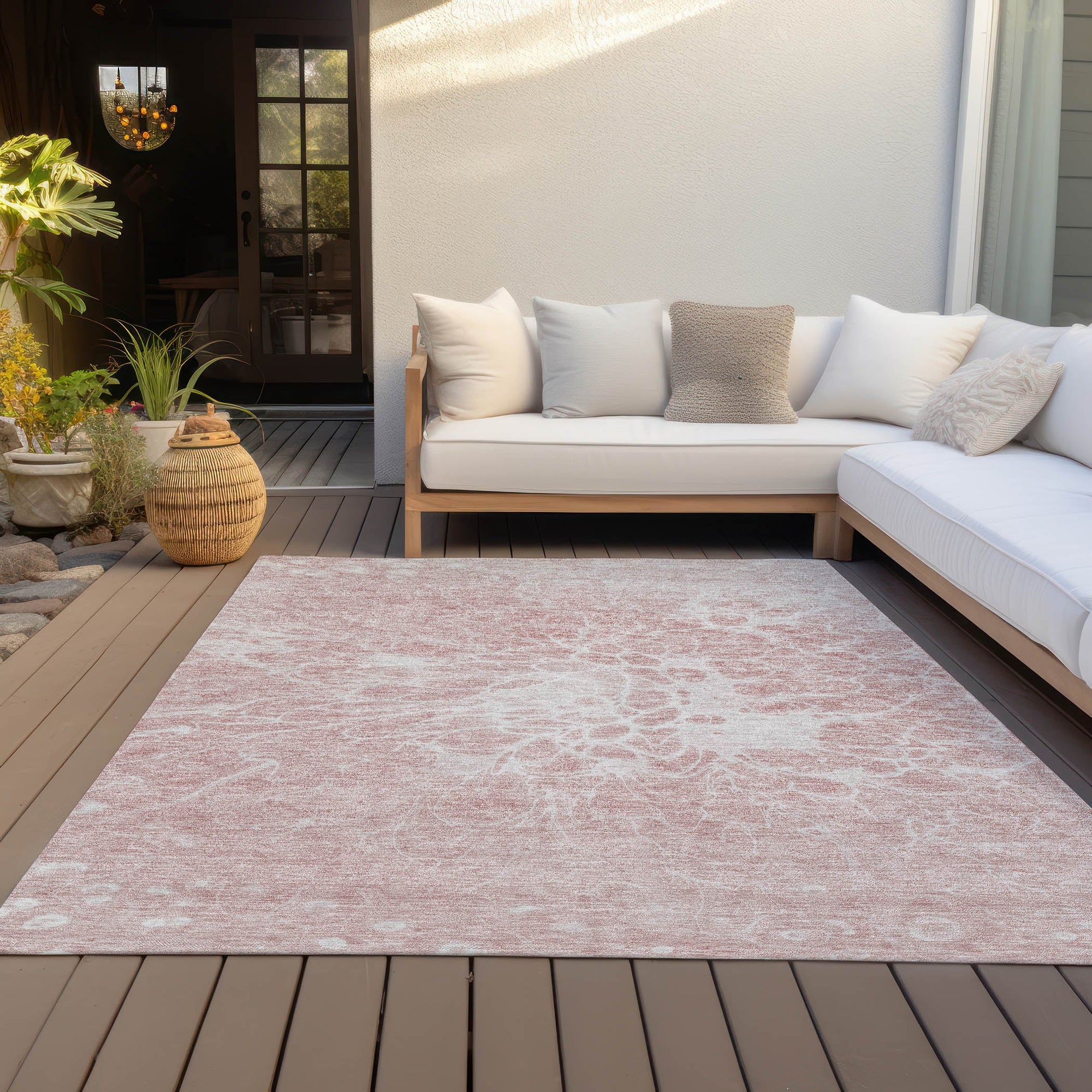 Addison Rugs Fluid Drift Pink Washable Indoor-Outdoor Rug