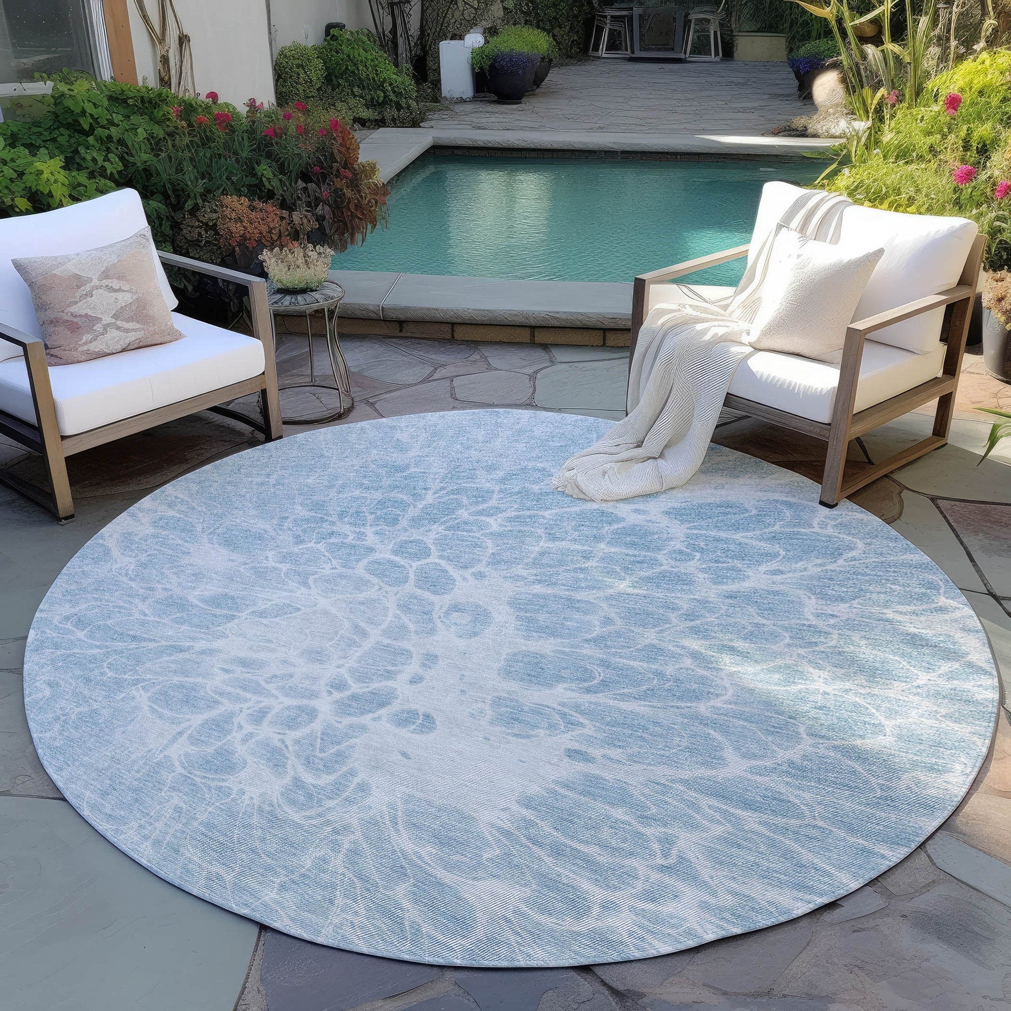 Addison Rugs Fluid Drift Sky Washable Indoor-Outdoor Rug