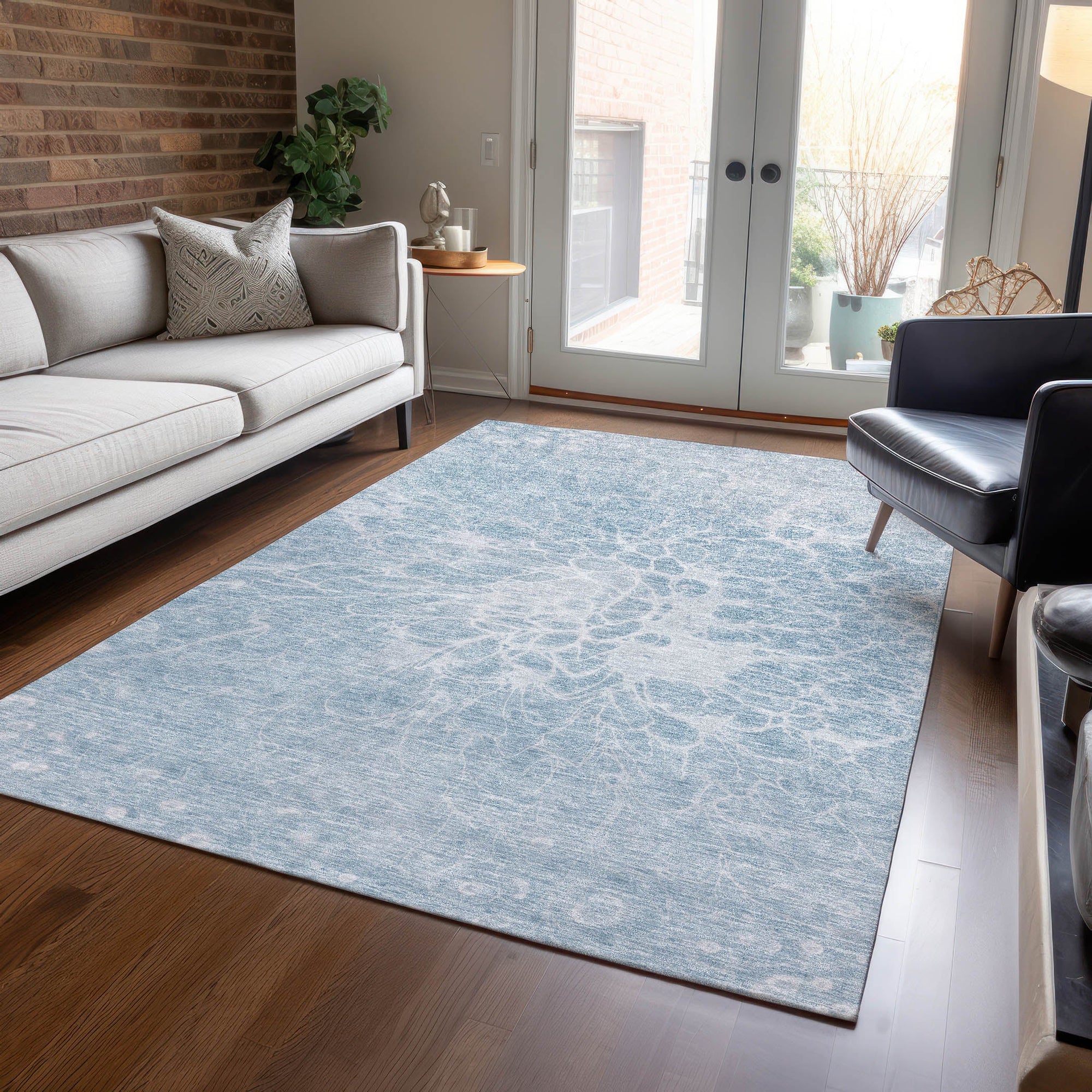 Addison Rugs Fluid Drift Sky Washable Indoor-Outdoor Rug