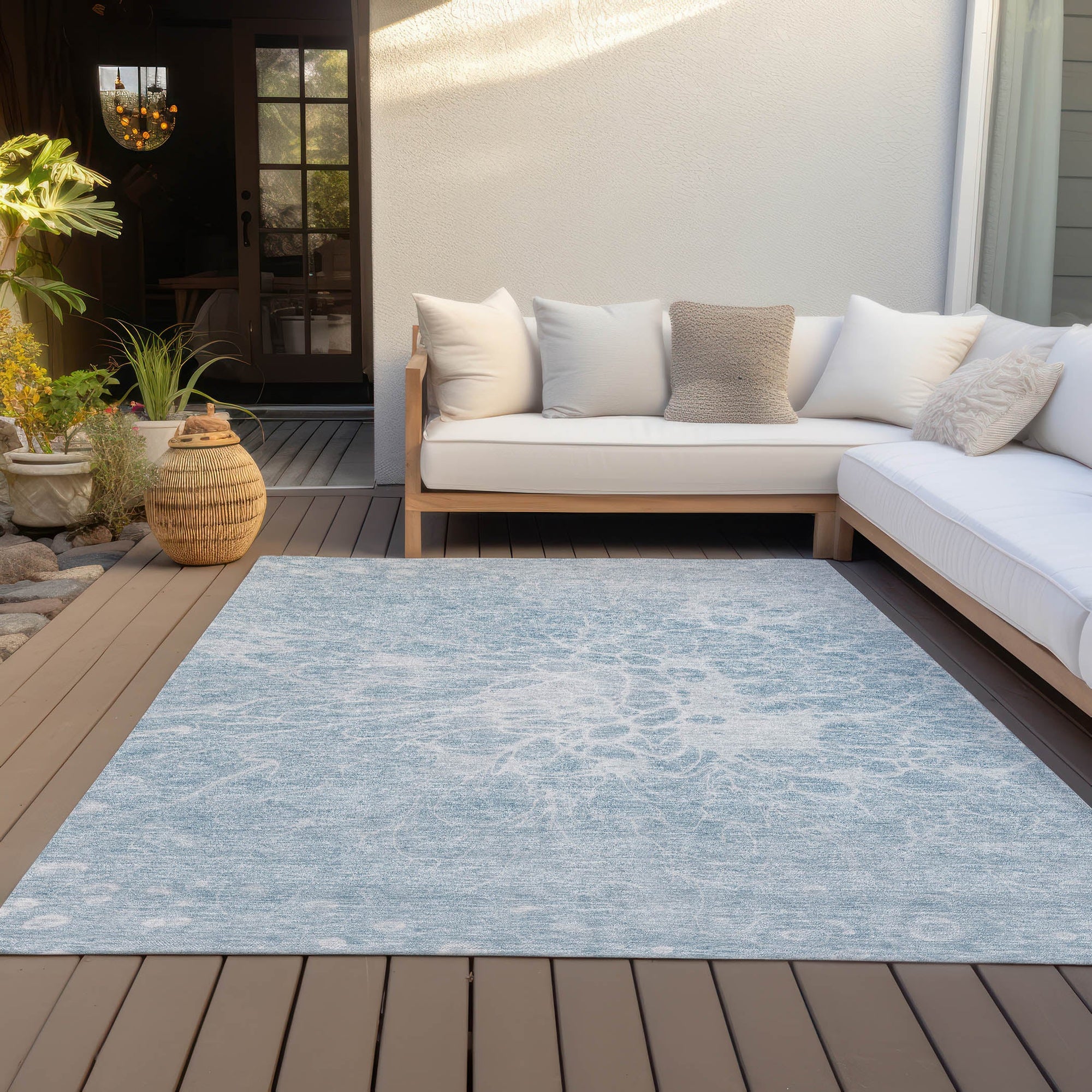 Addison Rugs Fluid Drift Sky Washable Indoor-Outdoor Rug