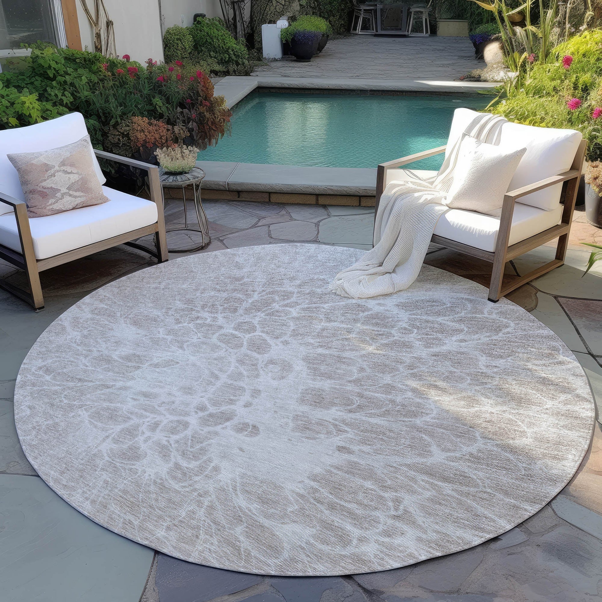 Addison Rugs Fluid Drift Taupe Washable Indoor-Outdoor Rug