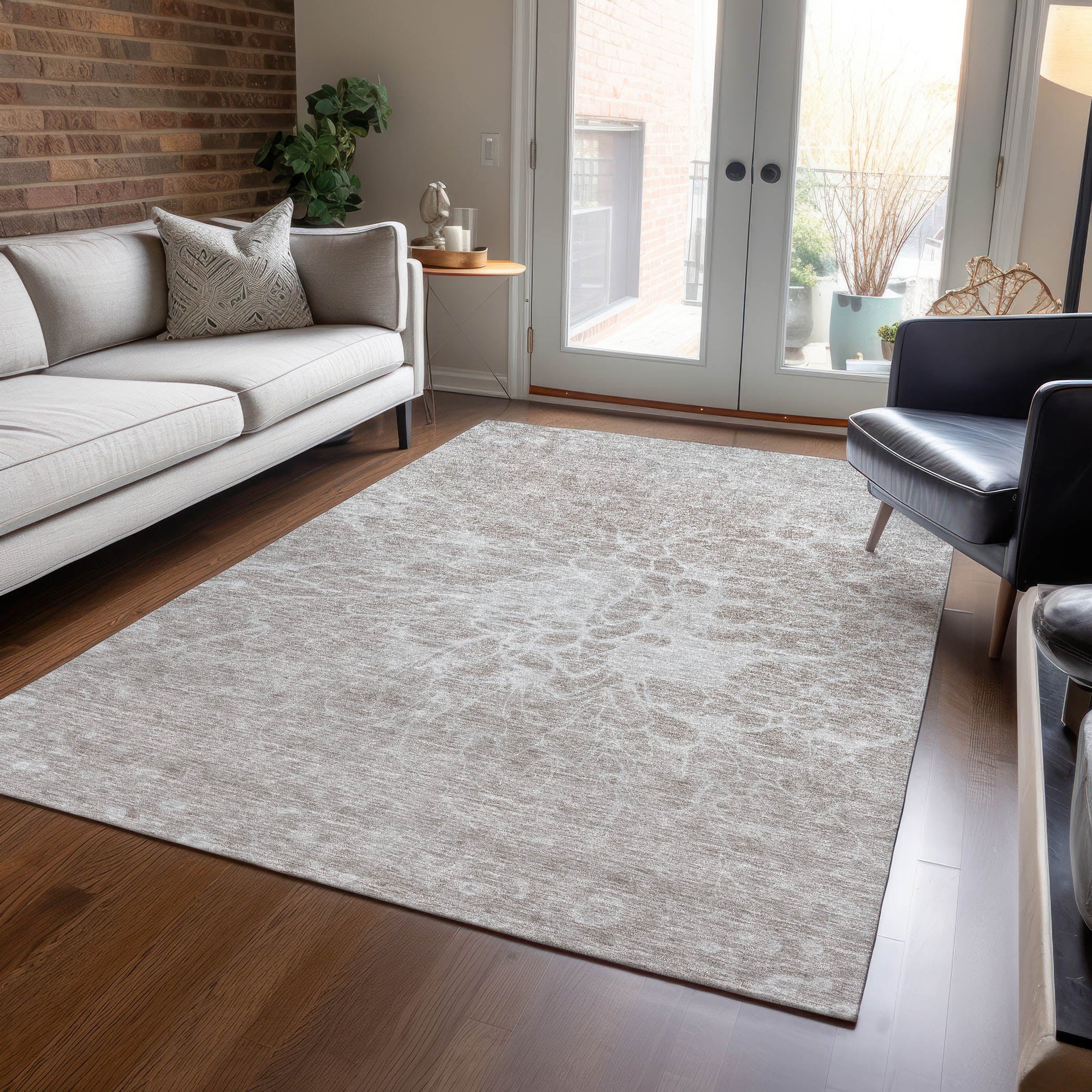 Addison Rugs Fluid Drift Taupe Washable Indoor-Outdoor Rug