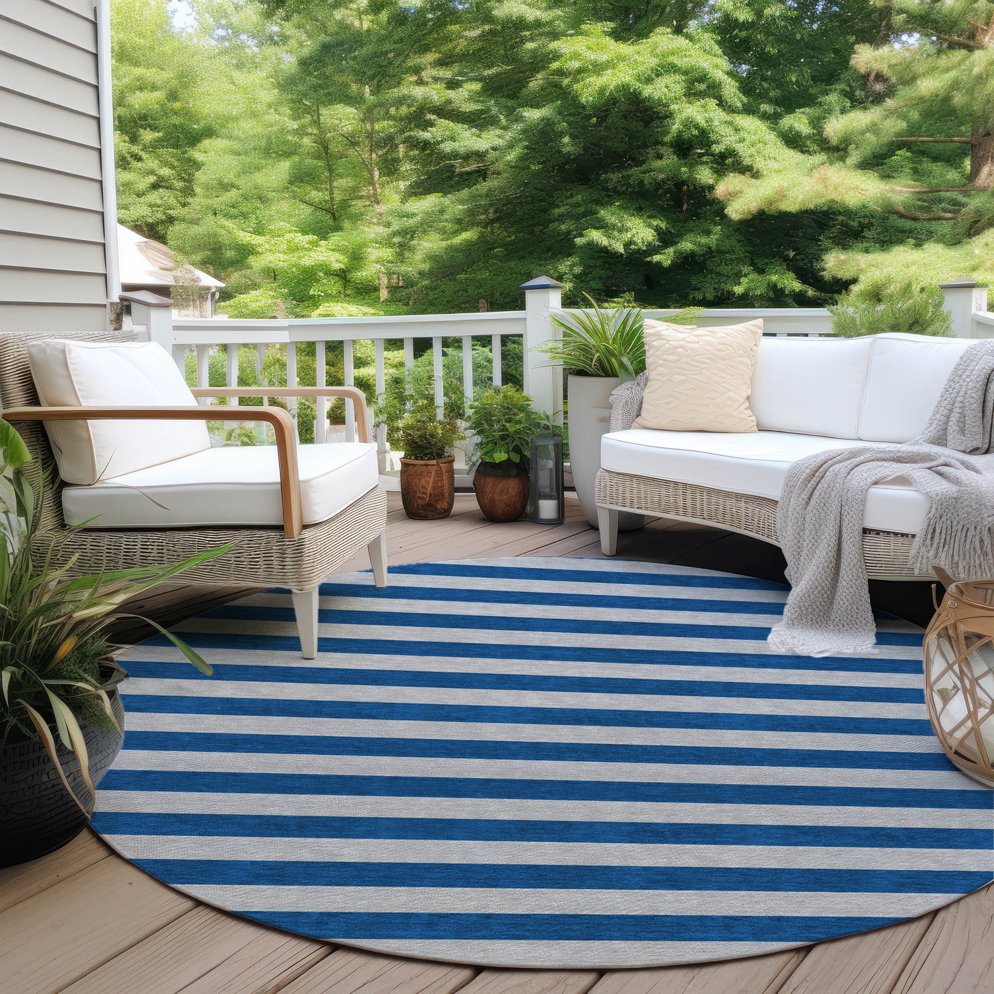 Addison Rugs Fluid Mirage Blue Washable Indoor-Outdoor Rug