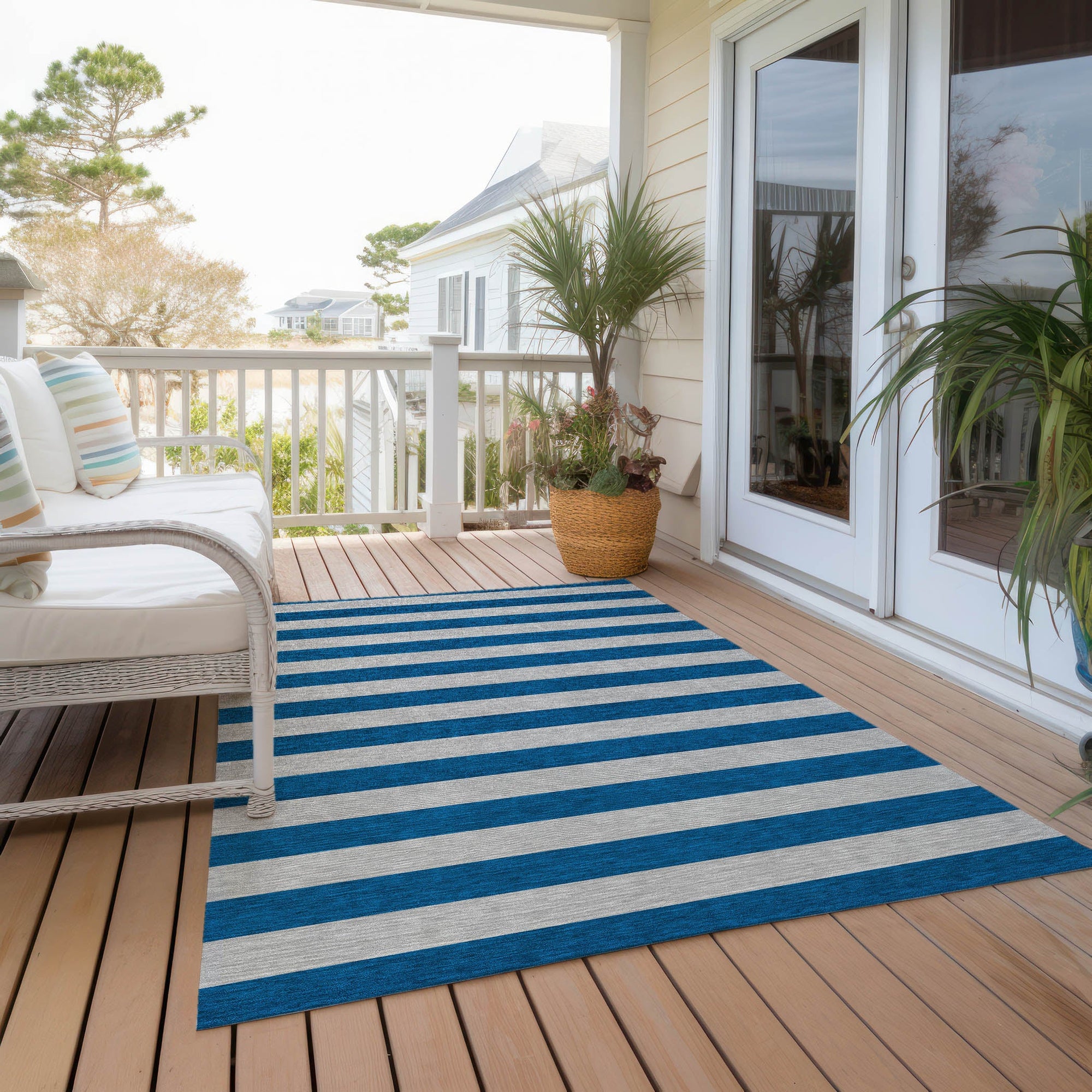 Addison Rugs Fluid Mirage Blue Washable Indoor-Outdoor Rug