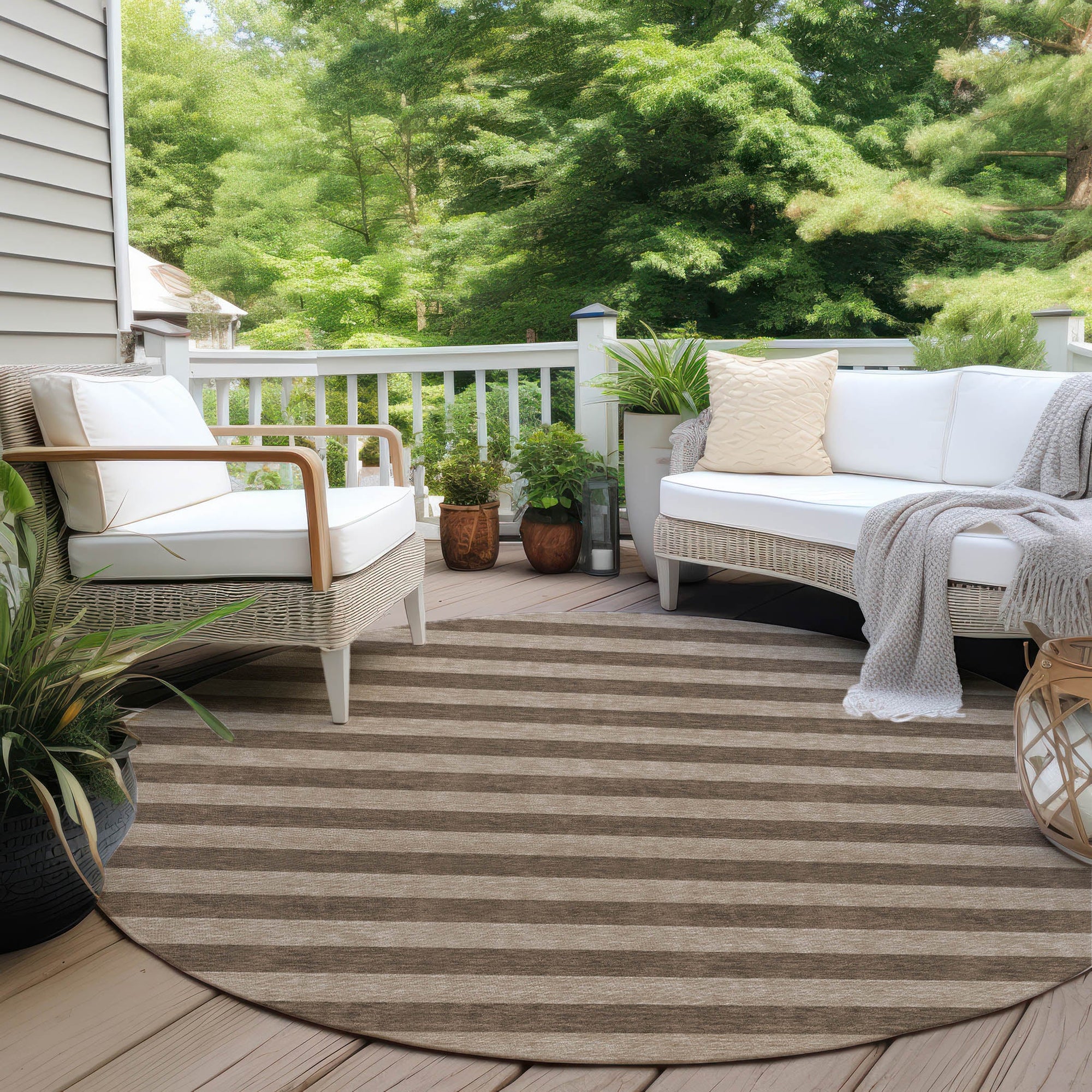 Addison Rugs Fluid Mirage Coffee Washable Indoor-Outdoor Rug