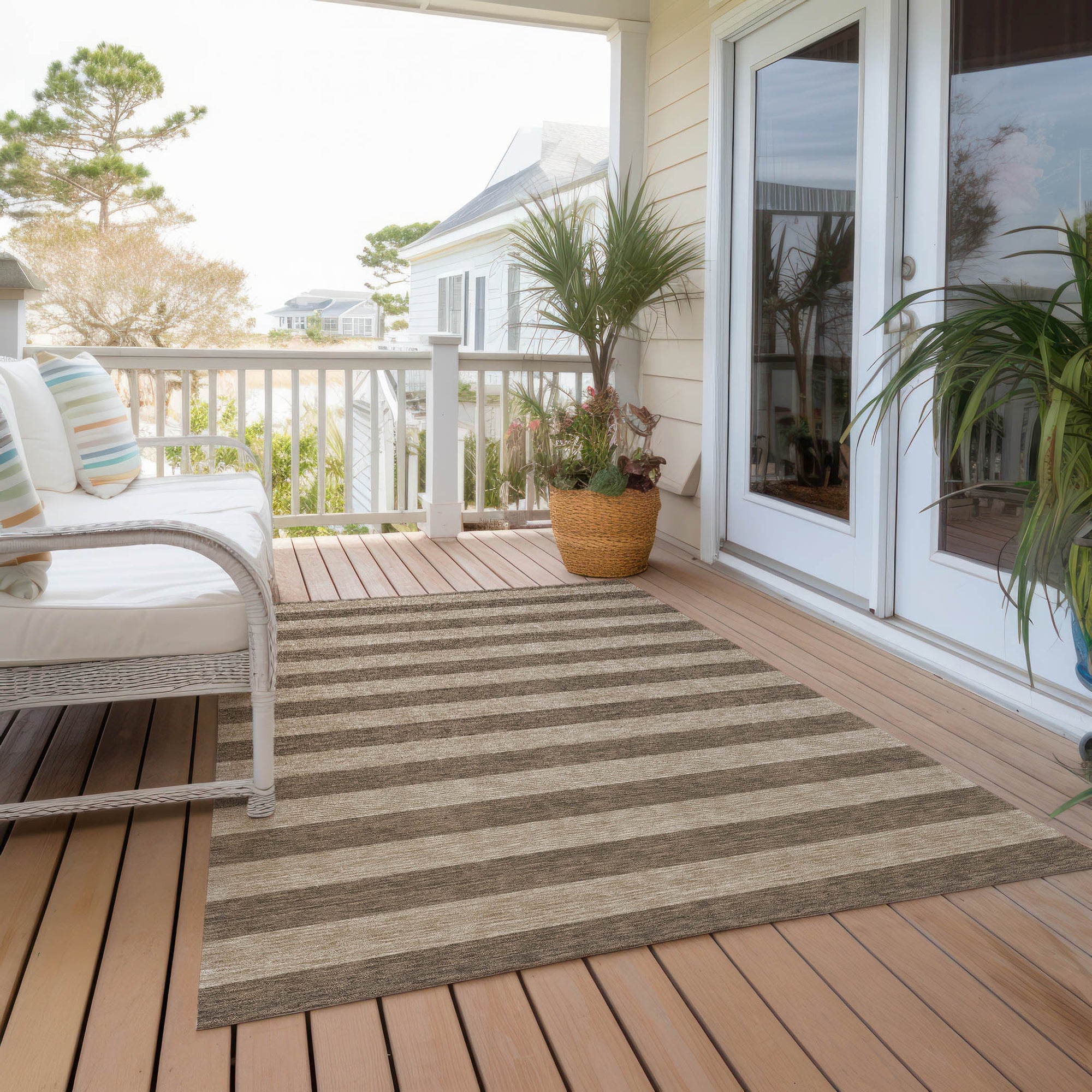 Addison Rugs Fluid Mirage Coffee Washable Indoor-Outdoor Rug