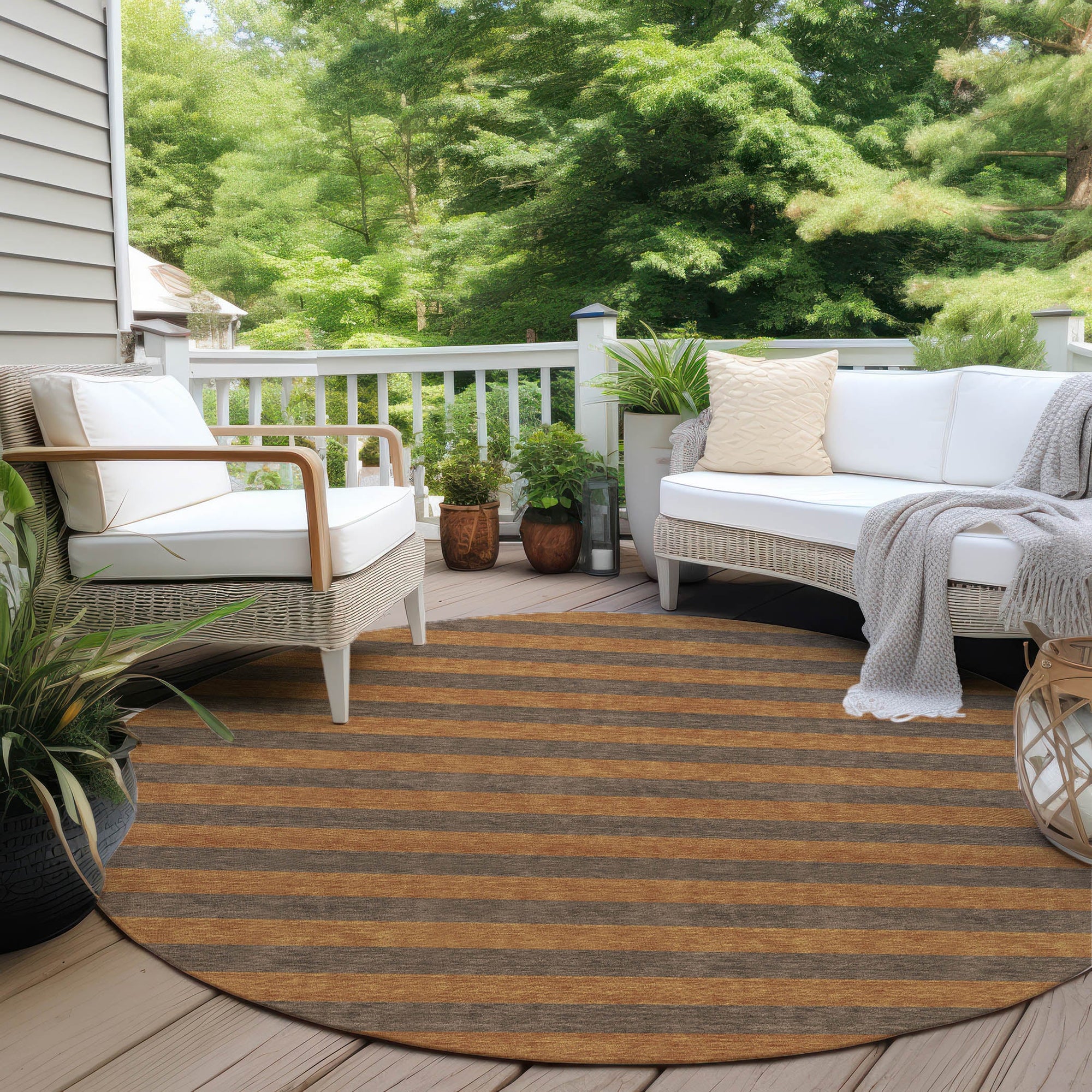Addison Rugs Fluid Mirage Fudge Washable Indoor-Outdoor Rug