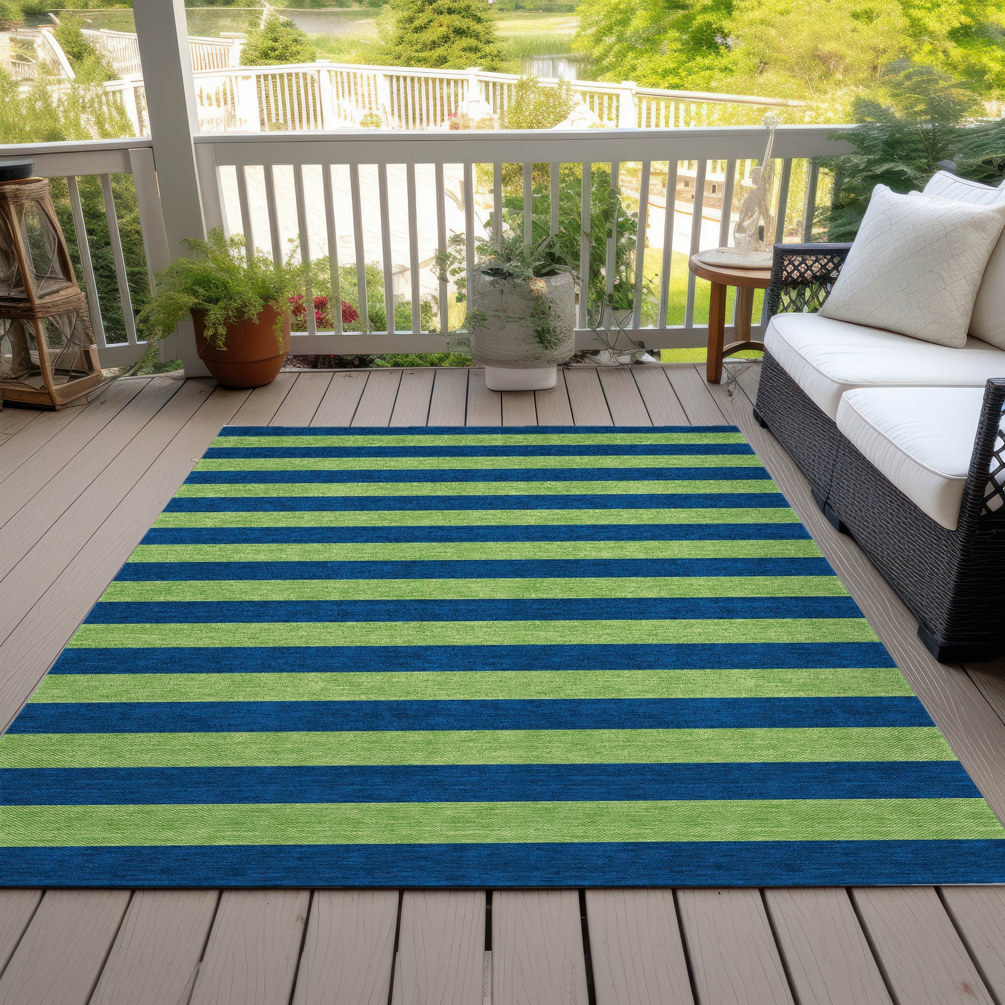 Addison Rugs Fluid Mirage Navy Washable Indoor-Outdoor Rug