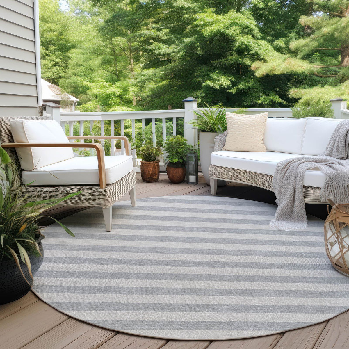 Addison Rugs Fluid Mirage Pewter Washable Indoor-Outdoor Rug