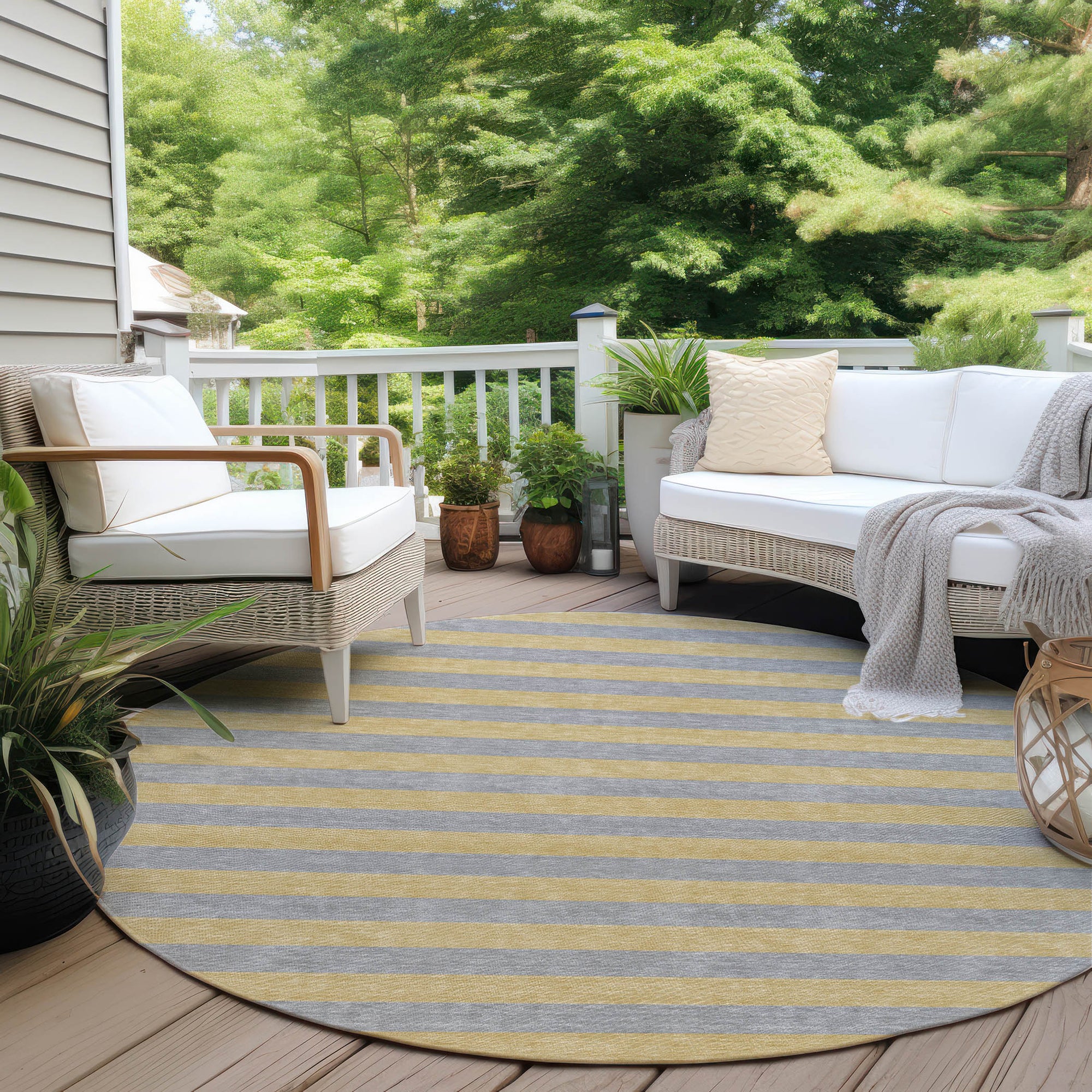Addison Rugs Fluid Mirage Silver Washable Indoor-Outdoor Rug