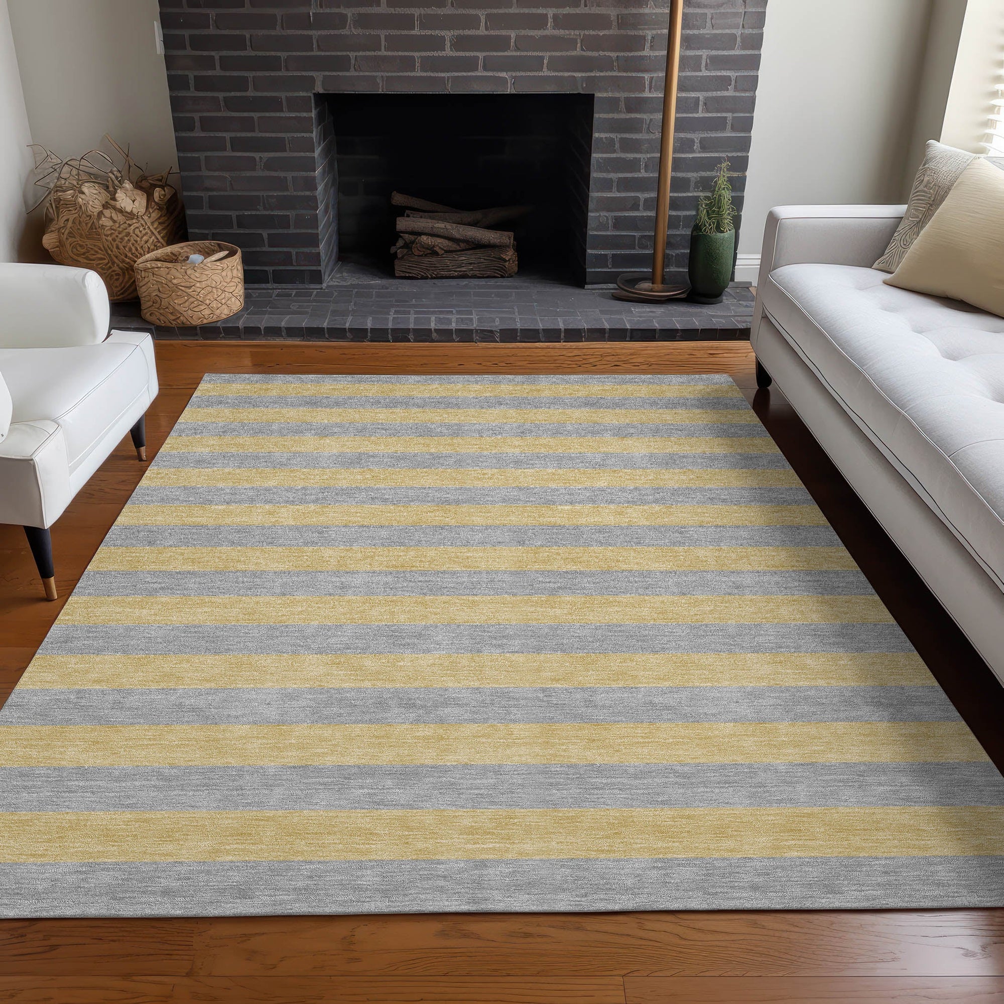 Addison Rugs Fluid Mirage Silver Washable Indoor-Outdoor Rug
