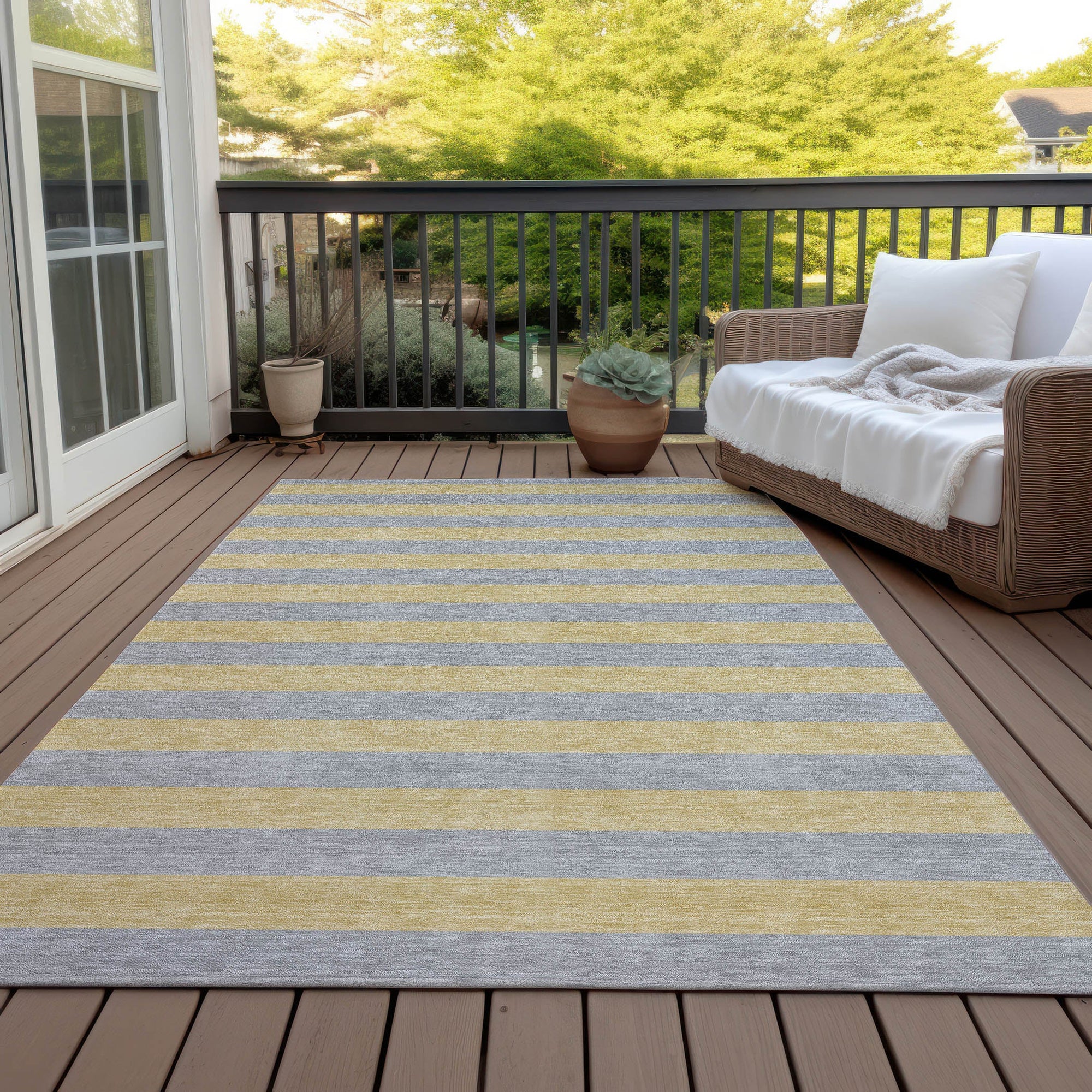 Addison Rugs Fluid Mirage Silver Washable Indoor-Outdoor Rug