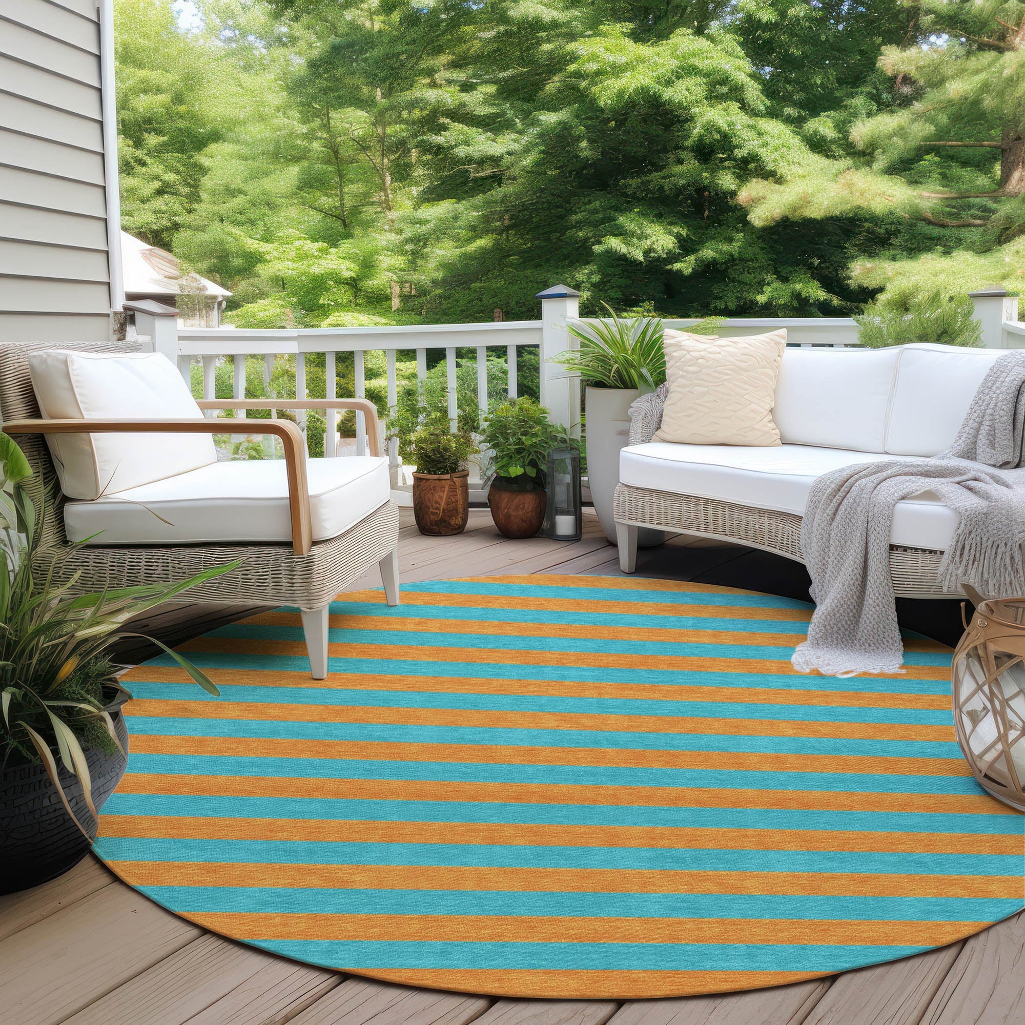 Addison Rugs Fluid Mirage Teal Washable Indoor-Outdoor Rug