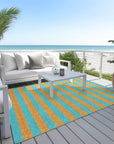 Addison Rugs Fluid Mirage Teal Washable Indoor-Outdoor Rug