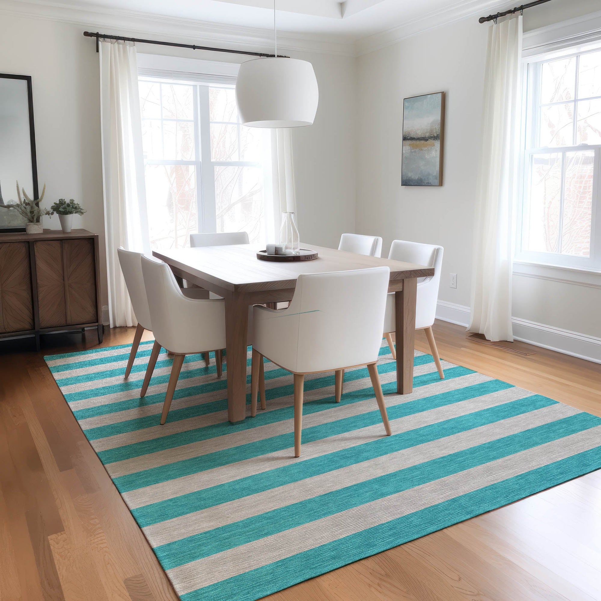 Addison Rugs Fluid Mirage Turquoise Washable Indoor-Outdoor Rug