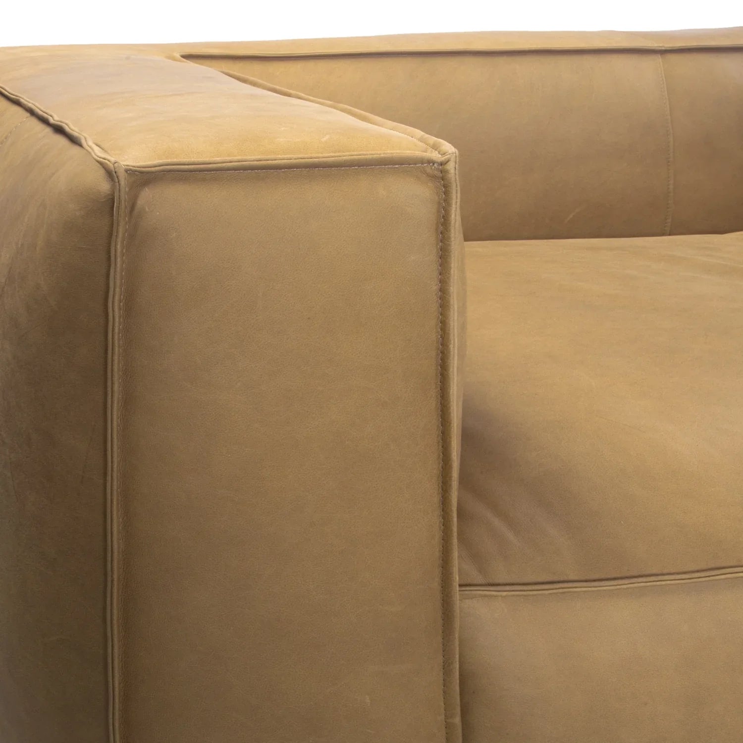 Contemporary Leather Club Sofa 100&quot; Wide