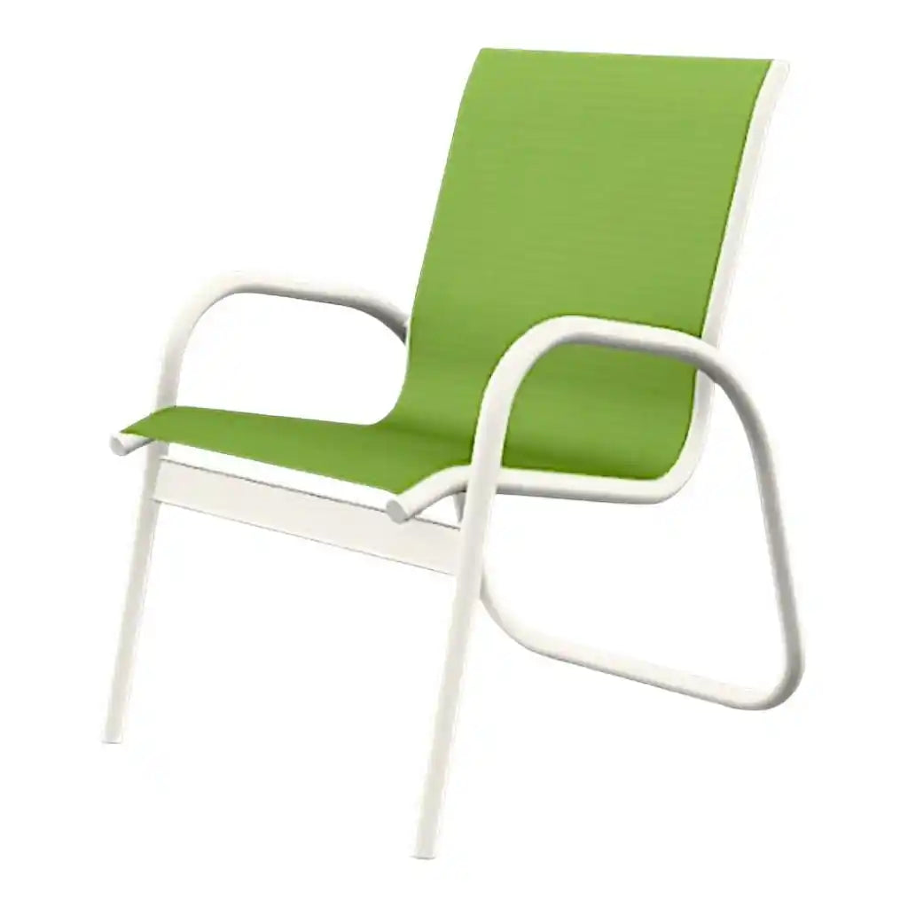 Gardenella Sling Stacking Arm Chair-Outdoor Accent Chairs-Telescope-LOOMLAN
