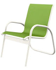 Gardenella Sling Stacking Arm Chair-Outdoor Accent Chairs-Telescope-LOOMLAN