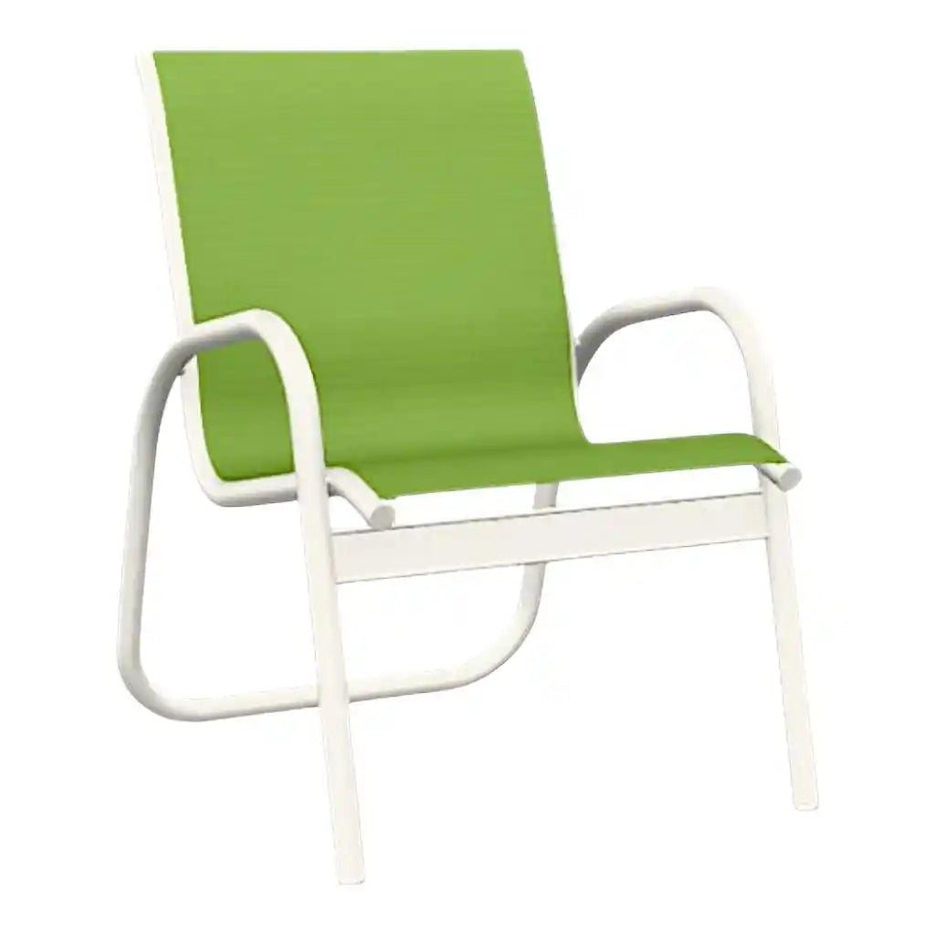 Gardenella Sling Stacking Arm Chair-Outdoor Accent Chairs-Telescope-LOOMLAN