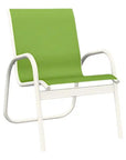 Gardenella Sling Stacking Arm Chair-Outdoor Accent Chairs-Telescope-LOOMLAN